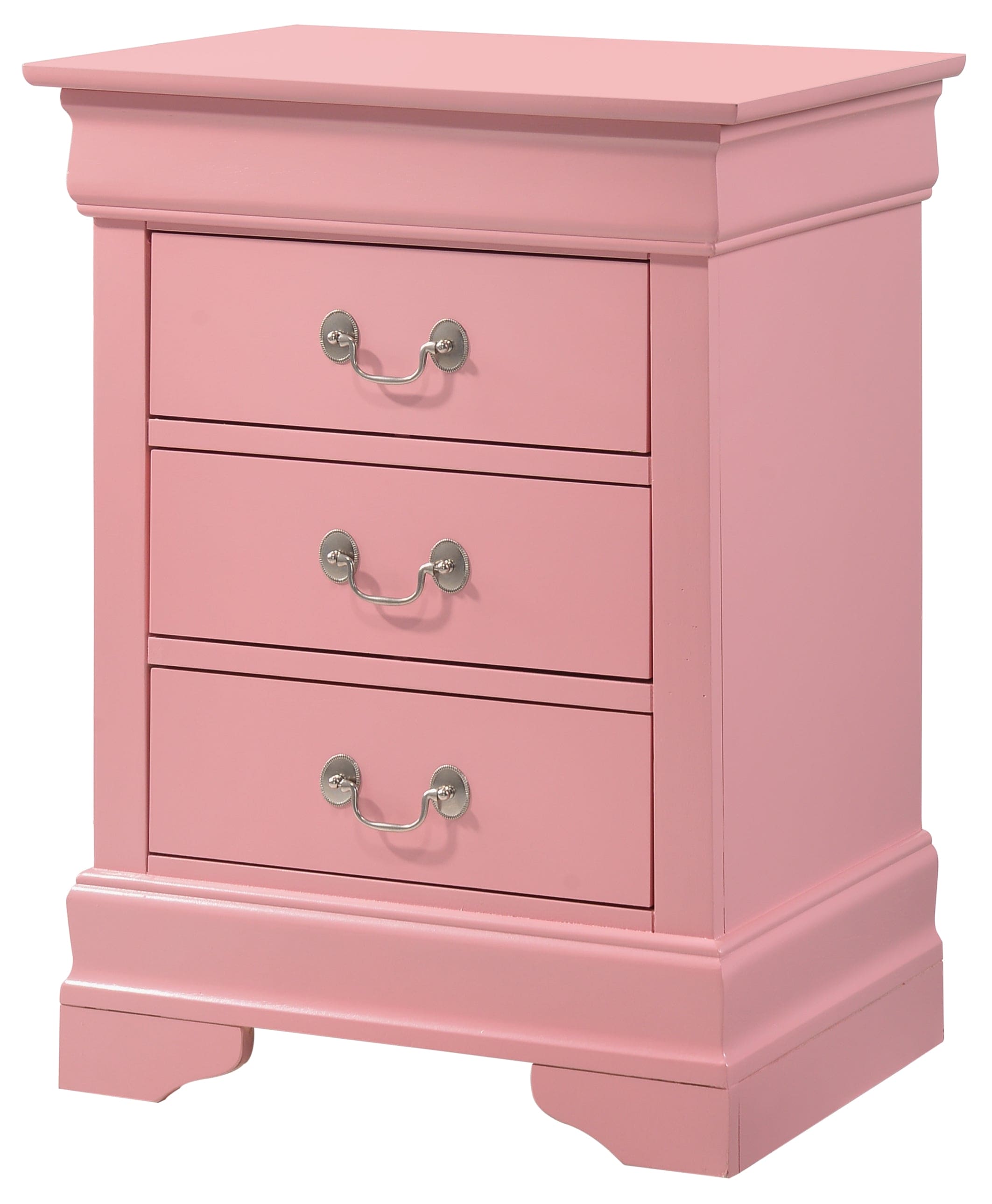 Glory Furniture Louis Phillipe G3104-3N 3 Drawer Nightstand , Pink