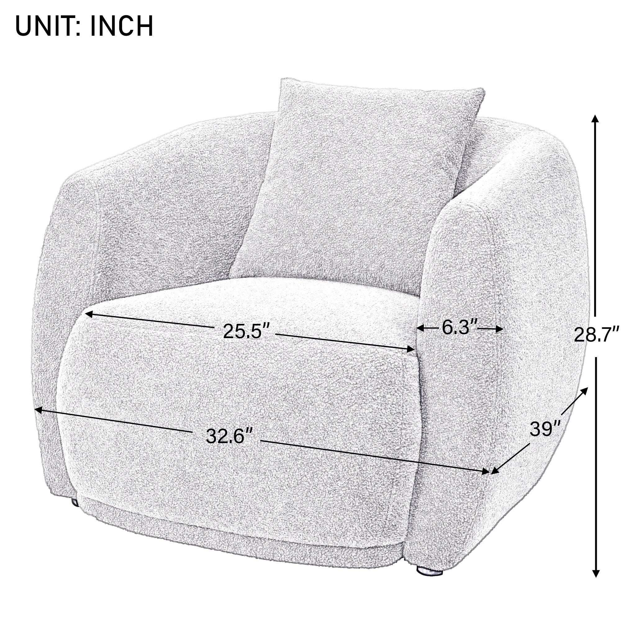 U_Style Upholstered Sofa Set,Modern Arm Chair for Living Room and Bedroom,with 5 Pillows