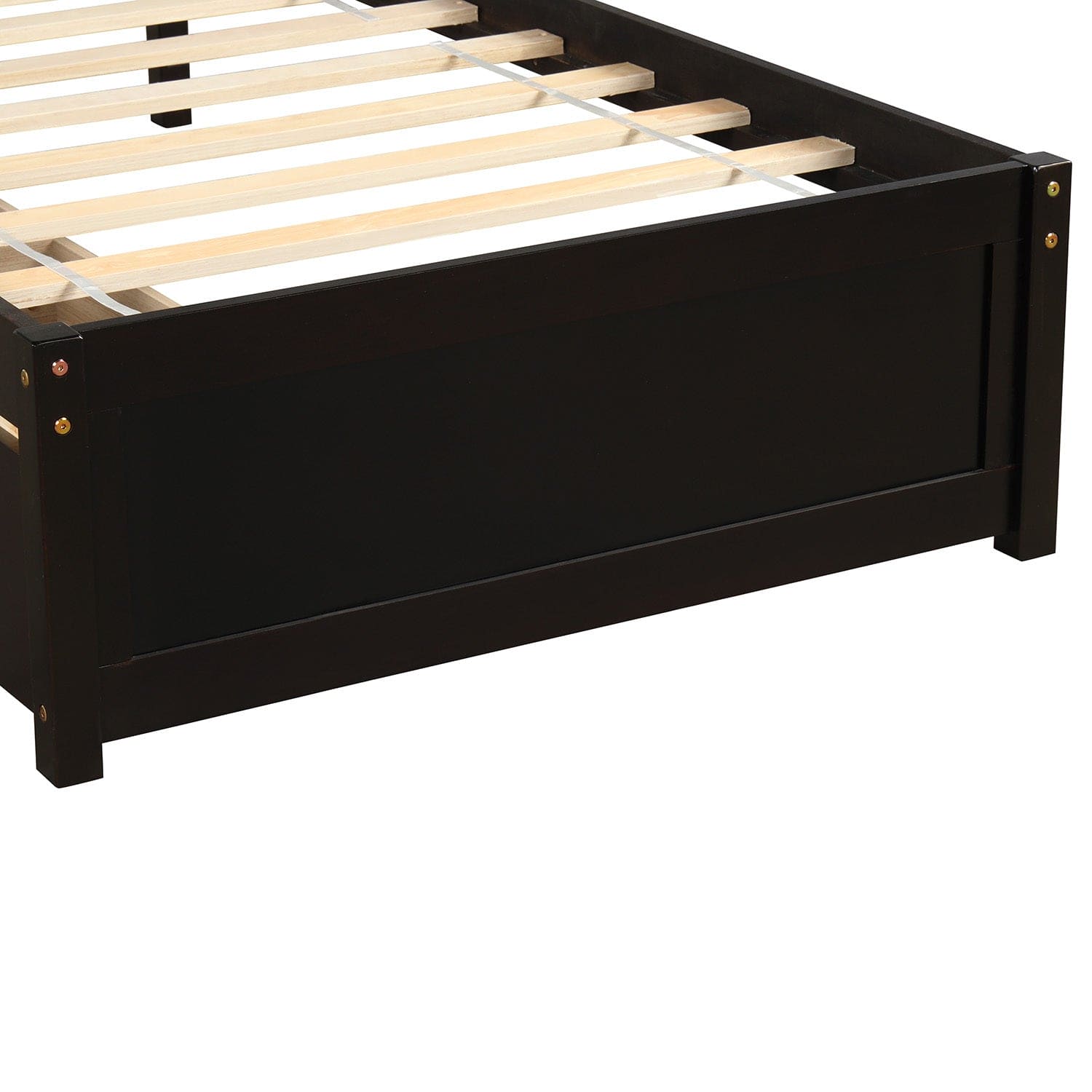 Twin Platform Storage Bed Wood Bed Frame with Two Drawers and Headboard, Espresso(Previous SKU: SF000062PAA)