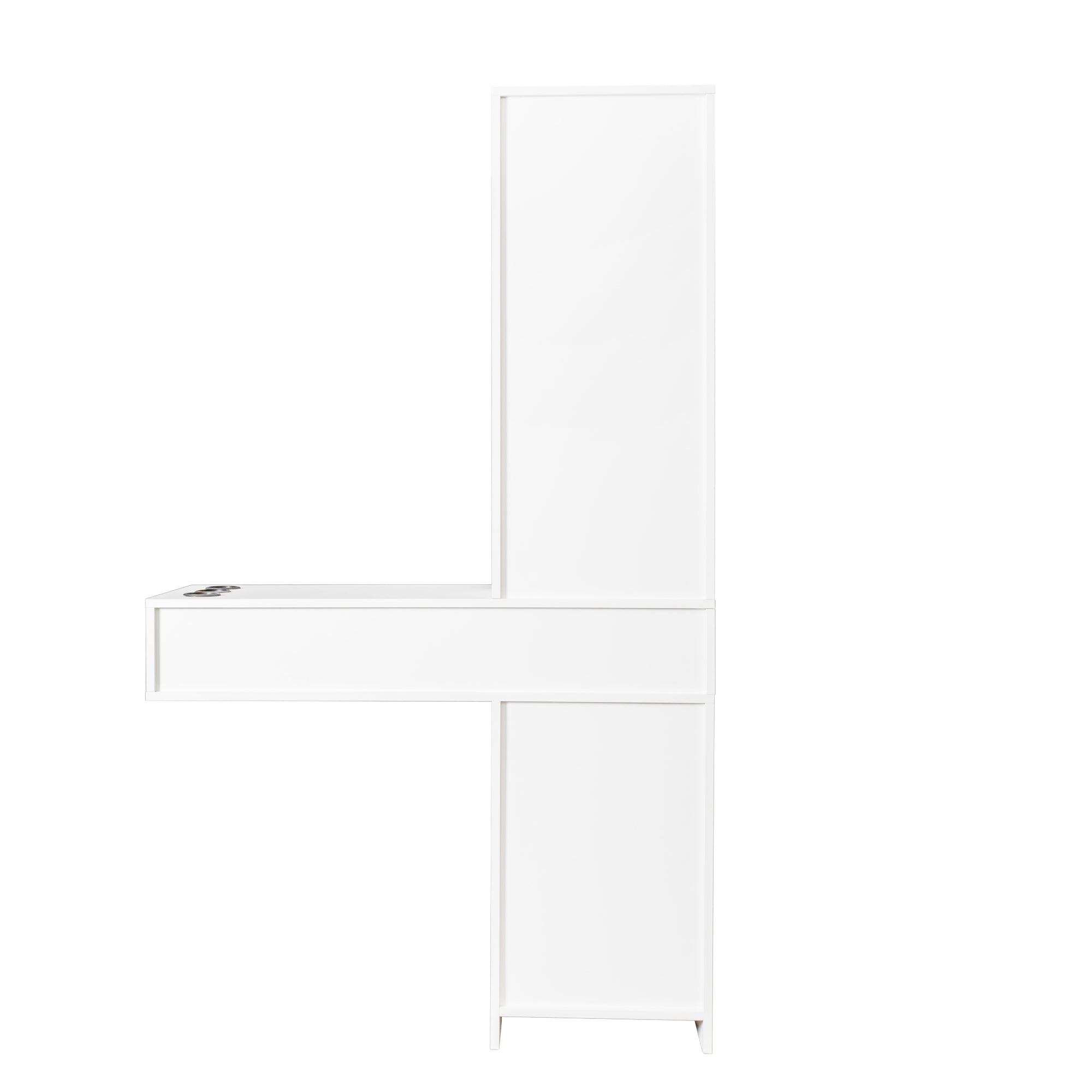 White modern simple hair desk, multi-layer storage, large storage space