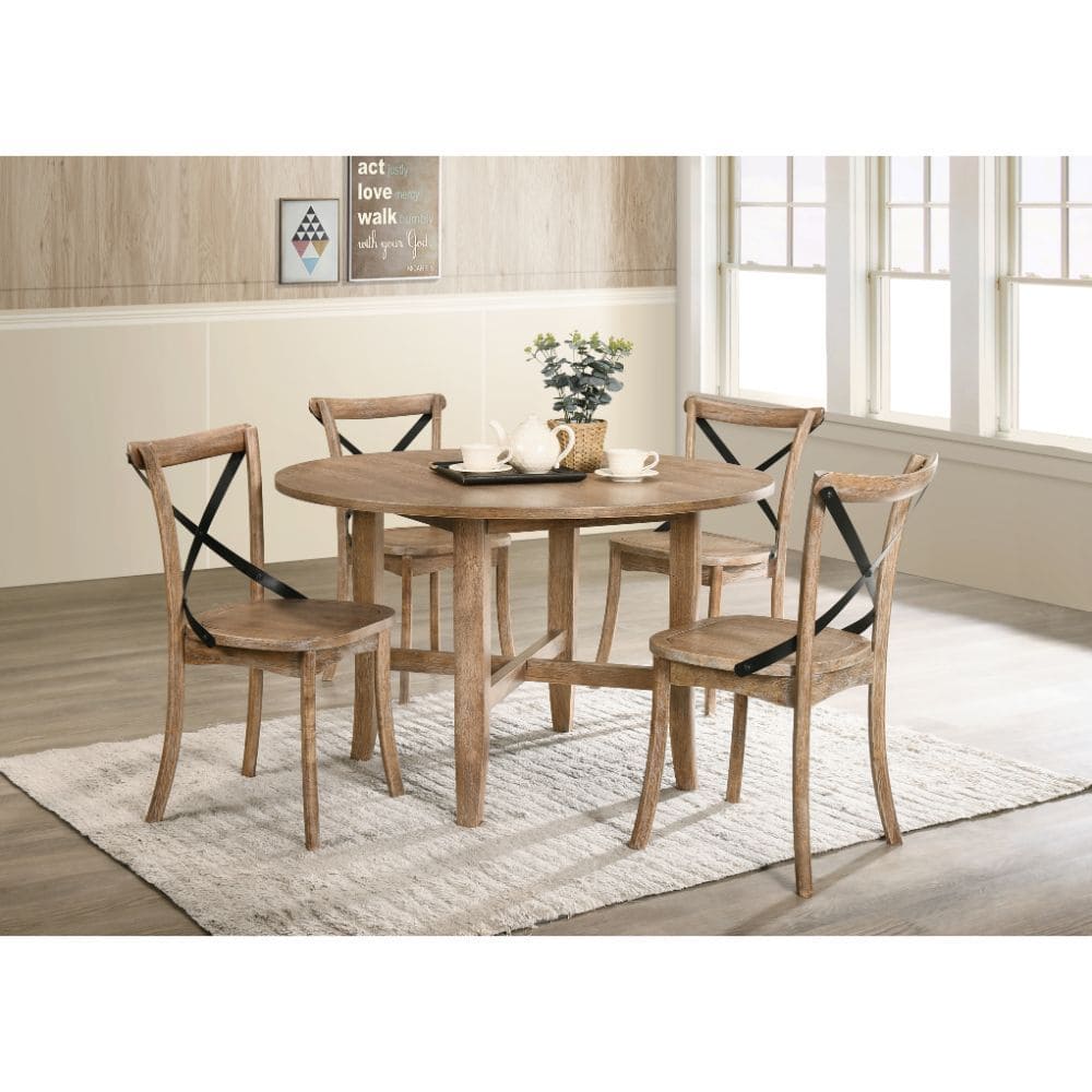 ACME Kendric Side Chair (Set-2), Rustic Oak 71777