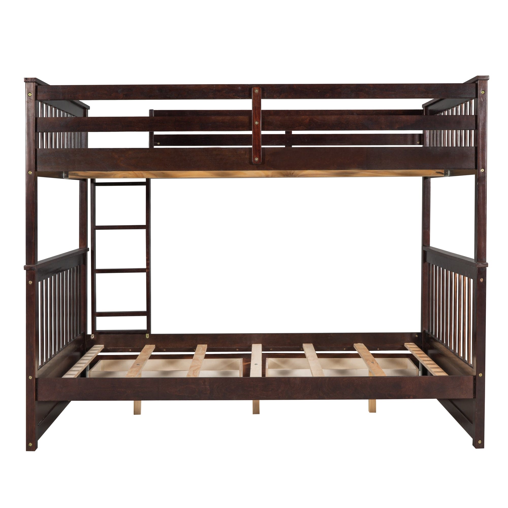 Full-Over-Full Bunk Bed with Ladders and Two Storage Drawers (Espresso)(OLD SKU:LT000365AAP)