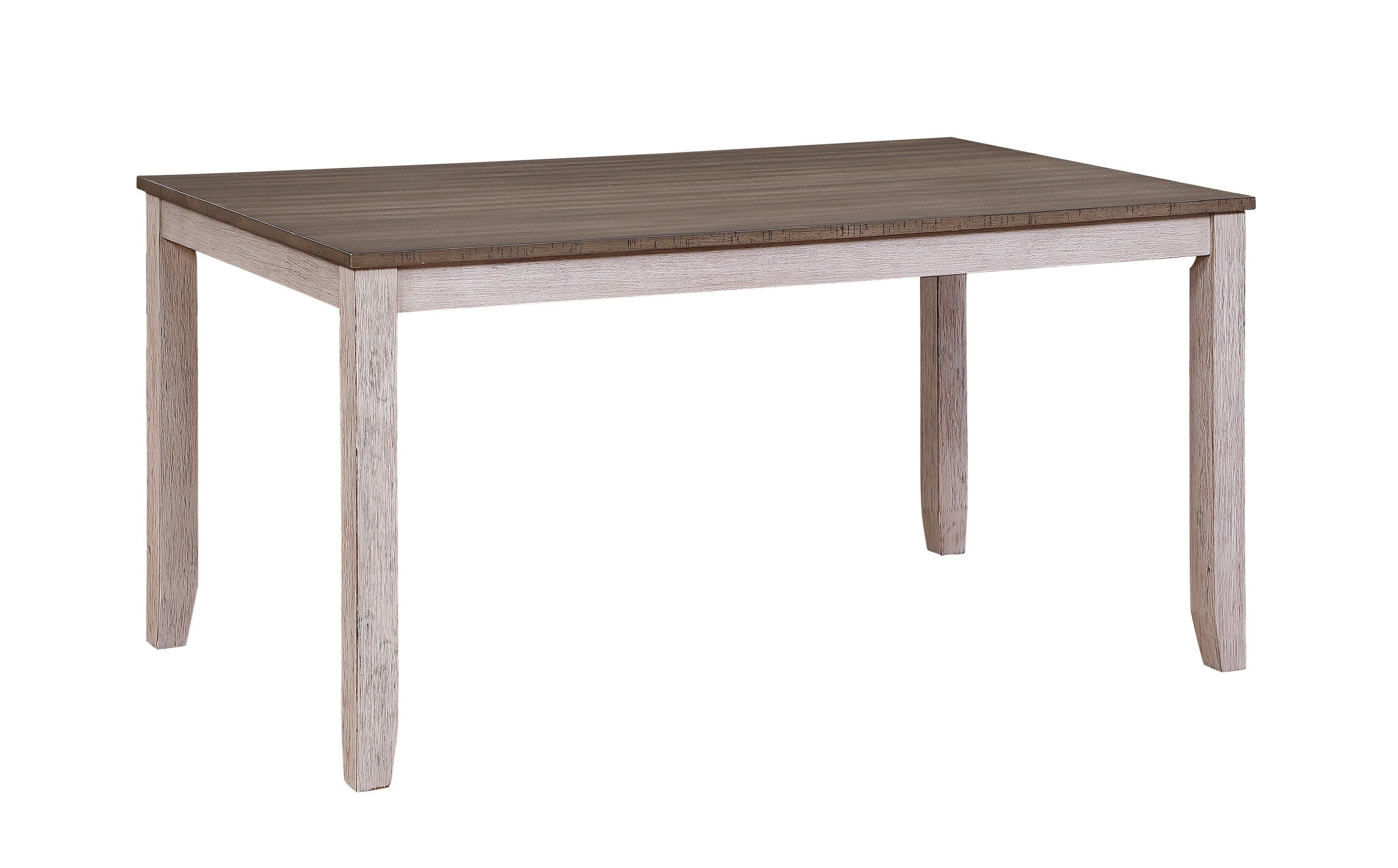 Transitional Design Rectangular 1pc Dining Table Grayish White and Brown Finish Furniture