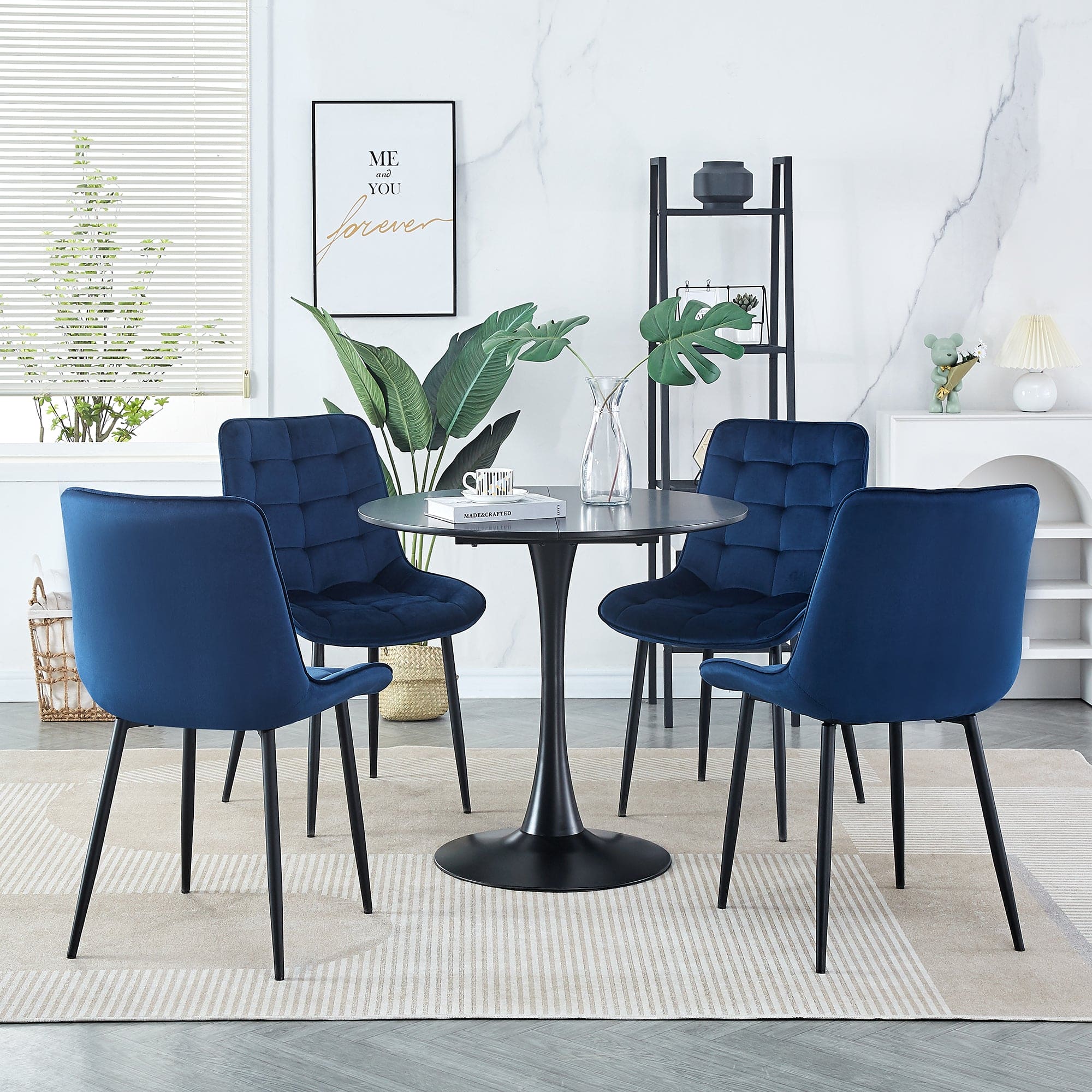 Dining Chair 2PCS（BLUE），Modern style，New technology，Suitable for restaurants, cafes, taverns, offices, living rooms, reception rooms.Simple structure, easy installation.