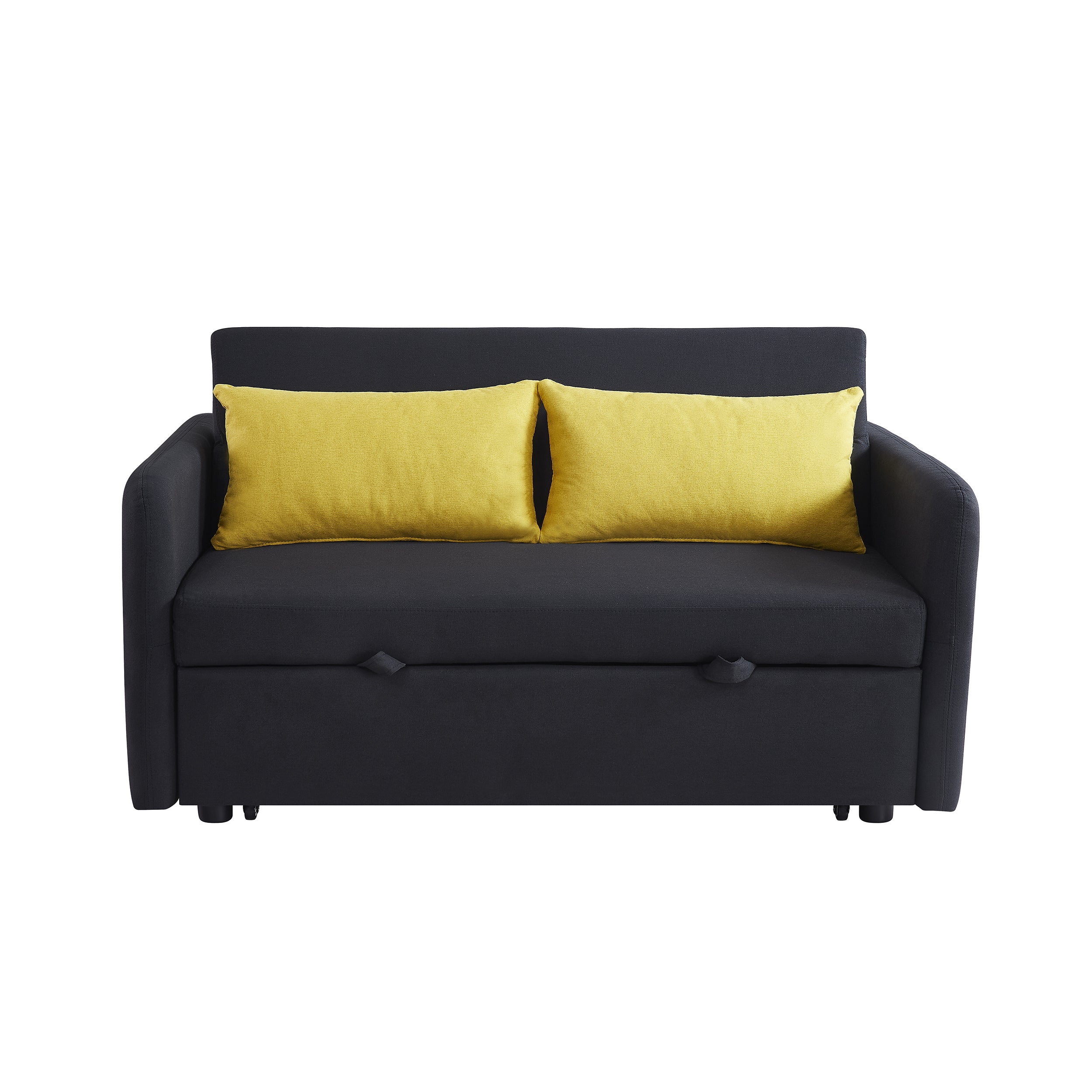 Twins Sofa Bed Black Fabric