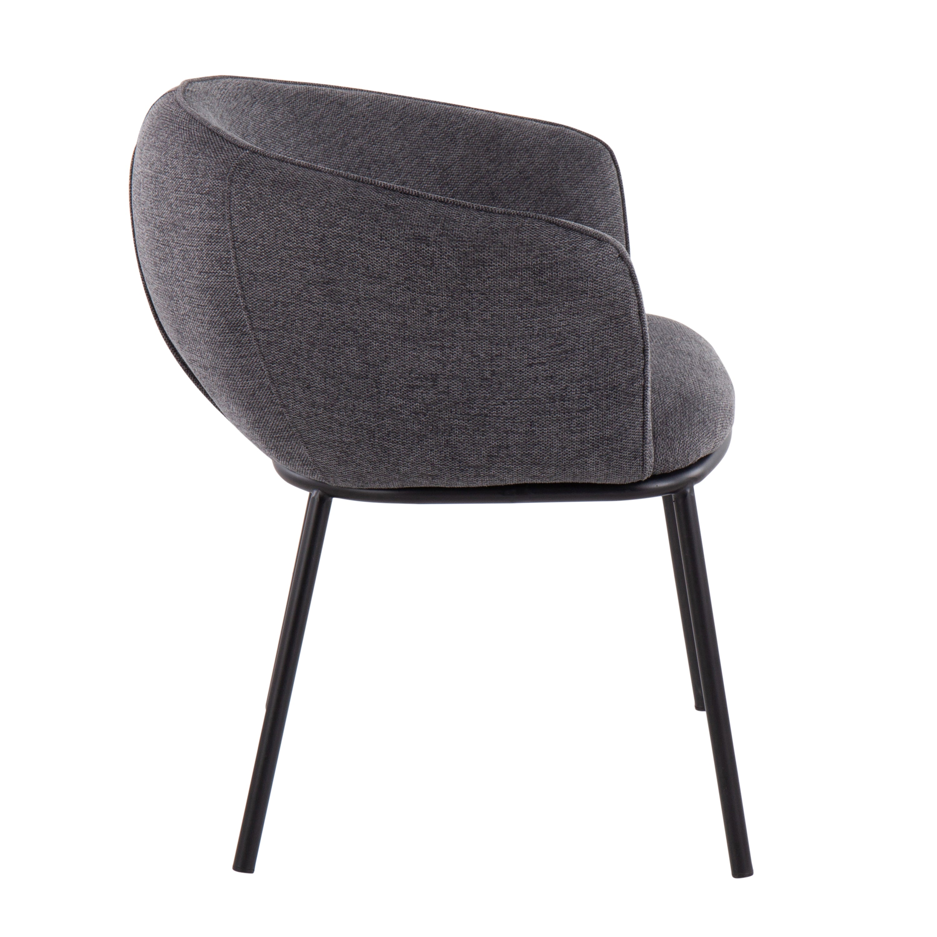 Ashland Contemporary Chair in Black Steel and Charcoal Fabric by LumiSource