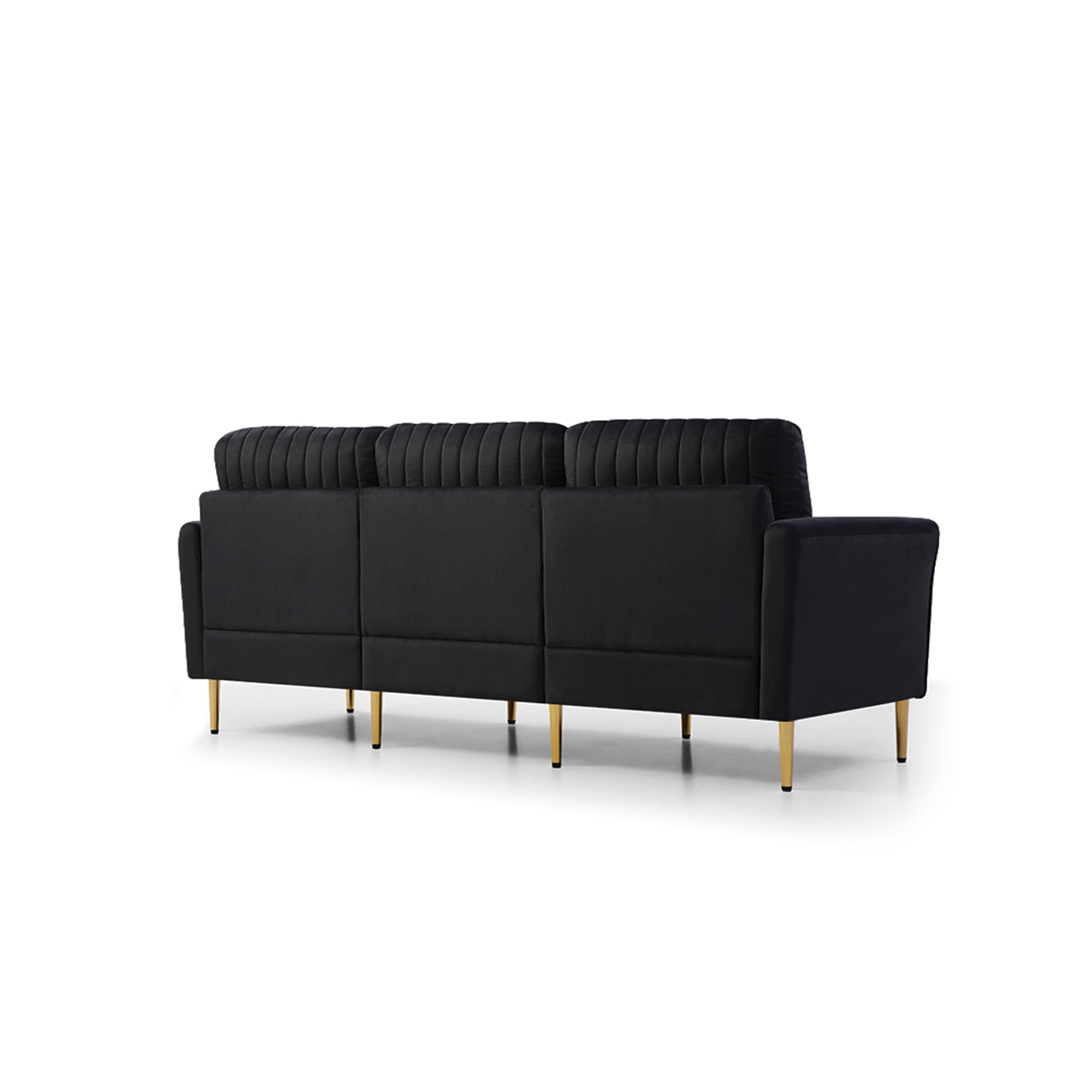 3 Pieces Sectional Sofa Set for Living Room, 2 pieces of two-seater sofas and 1 piece of 3-seater sofas, , 3 Pcs Couch Set with, Sectional Couches for Living Room, 3-Seater +Sofa + Loveseat , Black Ve