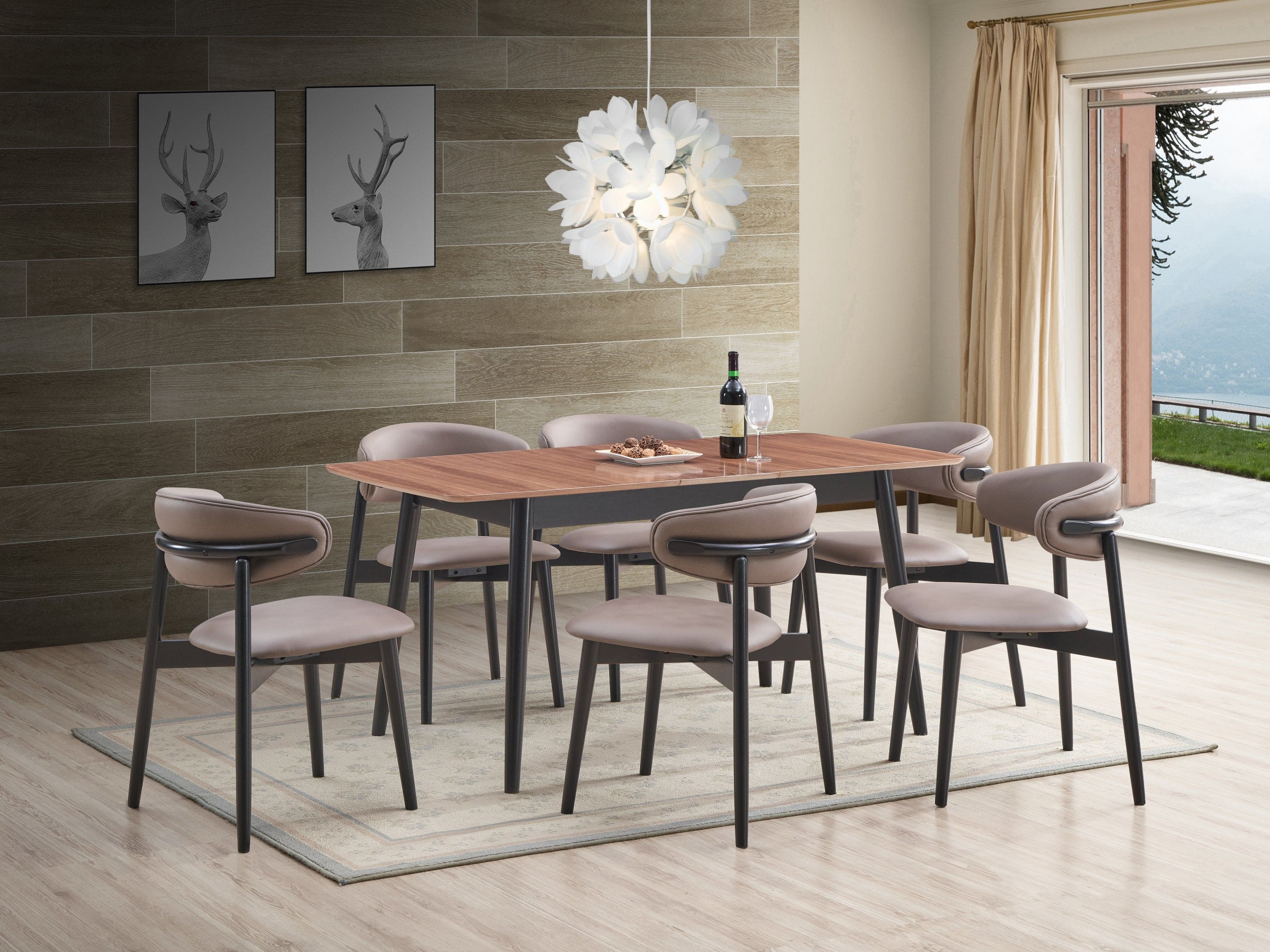 ACME Lanae Dining Table, Natural & Black Finish DN02364