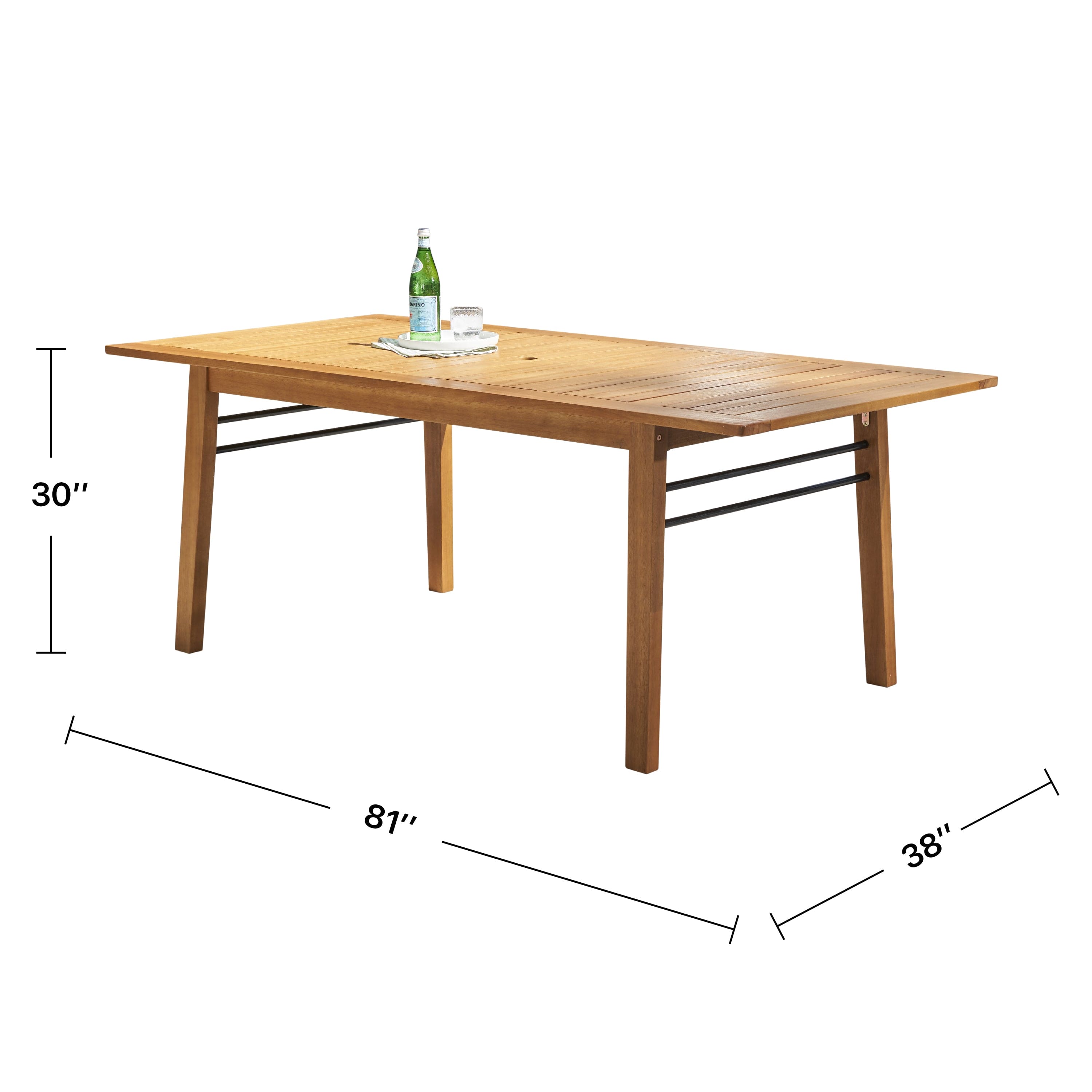 Carlton Honey Wood Patio Wood Dining Table