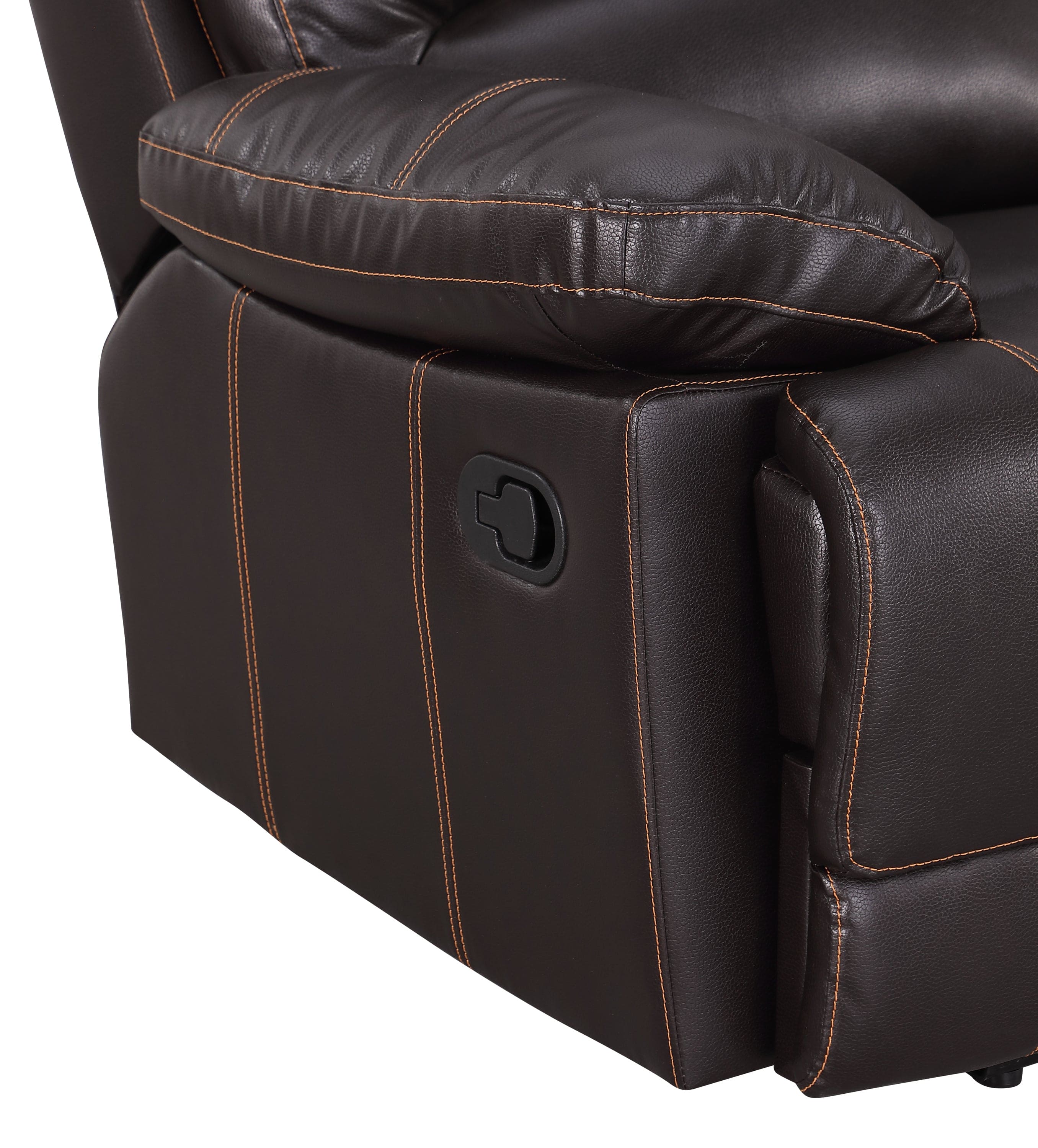 Global United Leather-Air Recliining  Console Loveseat