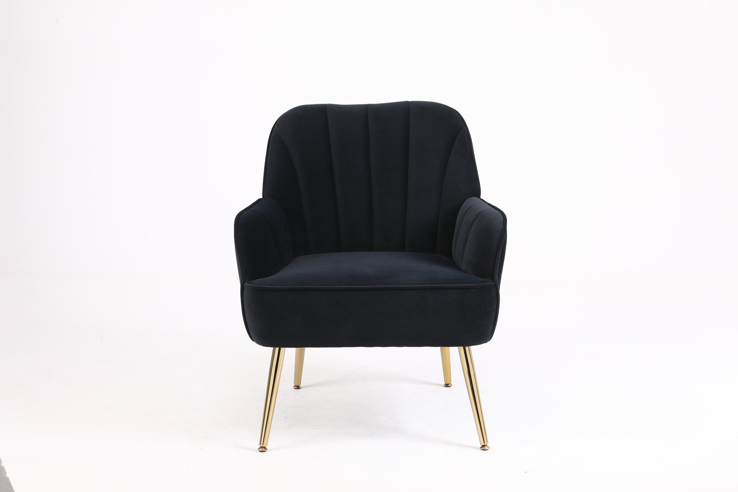 Modern Mid Century Chair velvet  Sherpa Armchair for Living Room Bedroom Office Easy Assemble(NAVY)