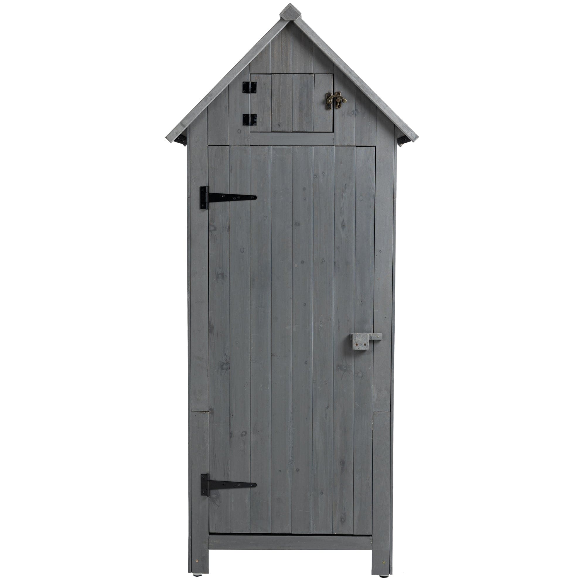 30.3"L X 21.3"W X 70.5"H Outdoor Storage Cabinet Tool Shed Wooden Garden Shed  Gray