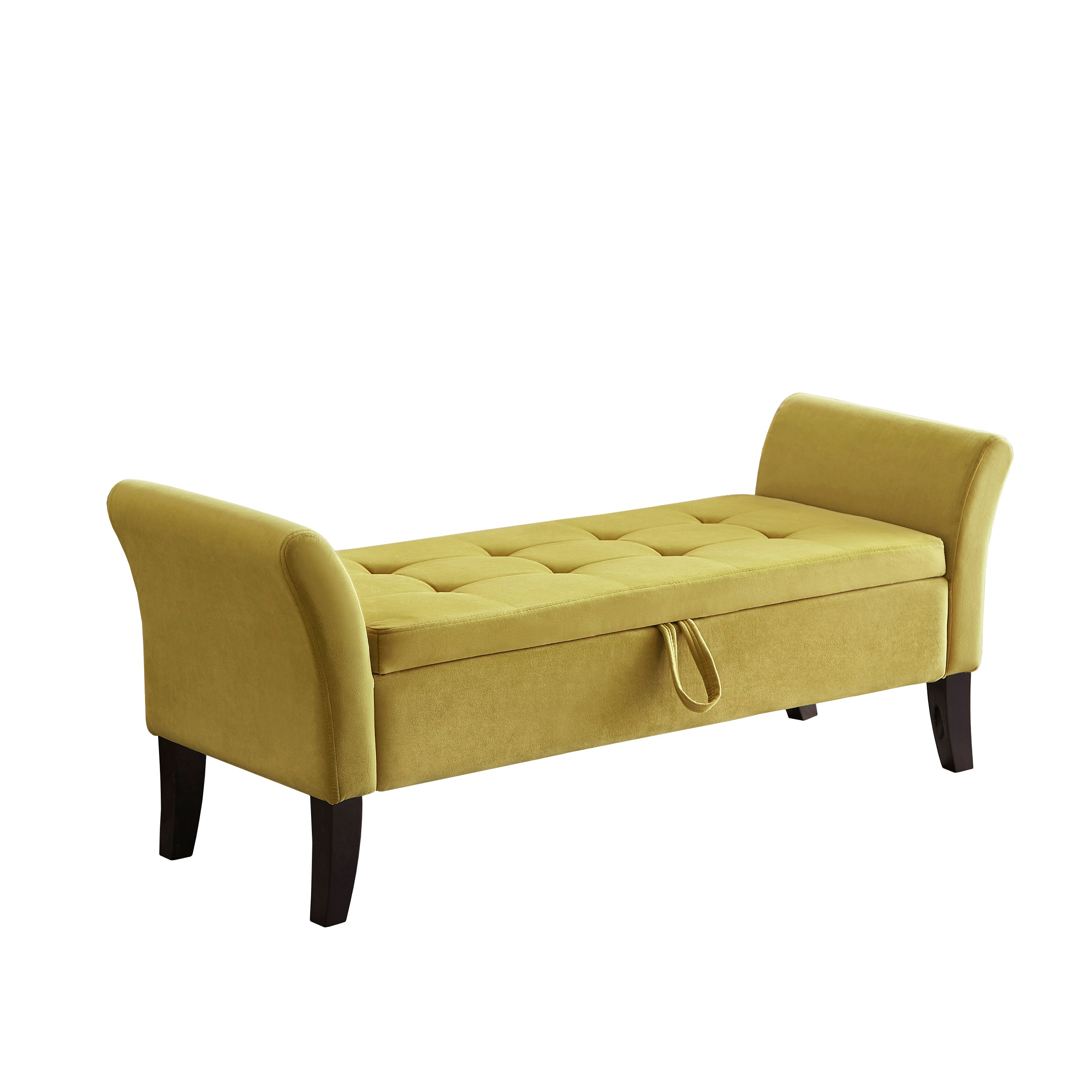 51.5" Bed Bench with Storage Green Velvet