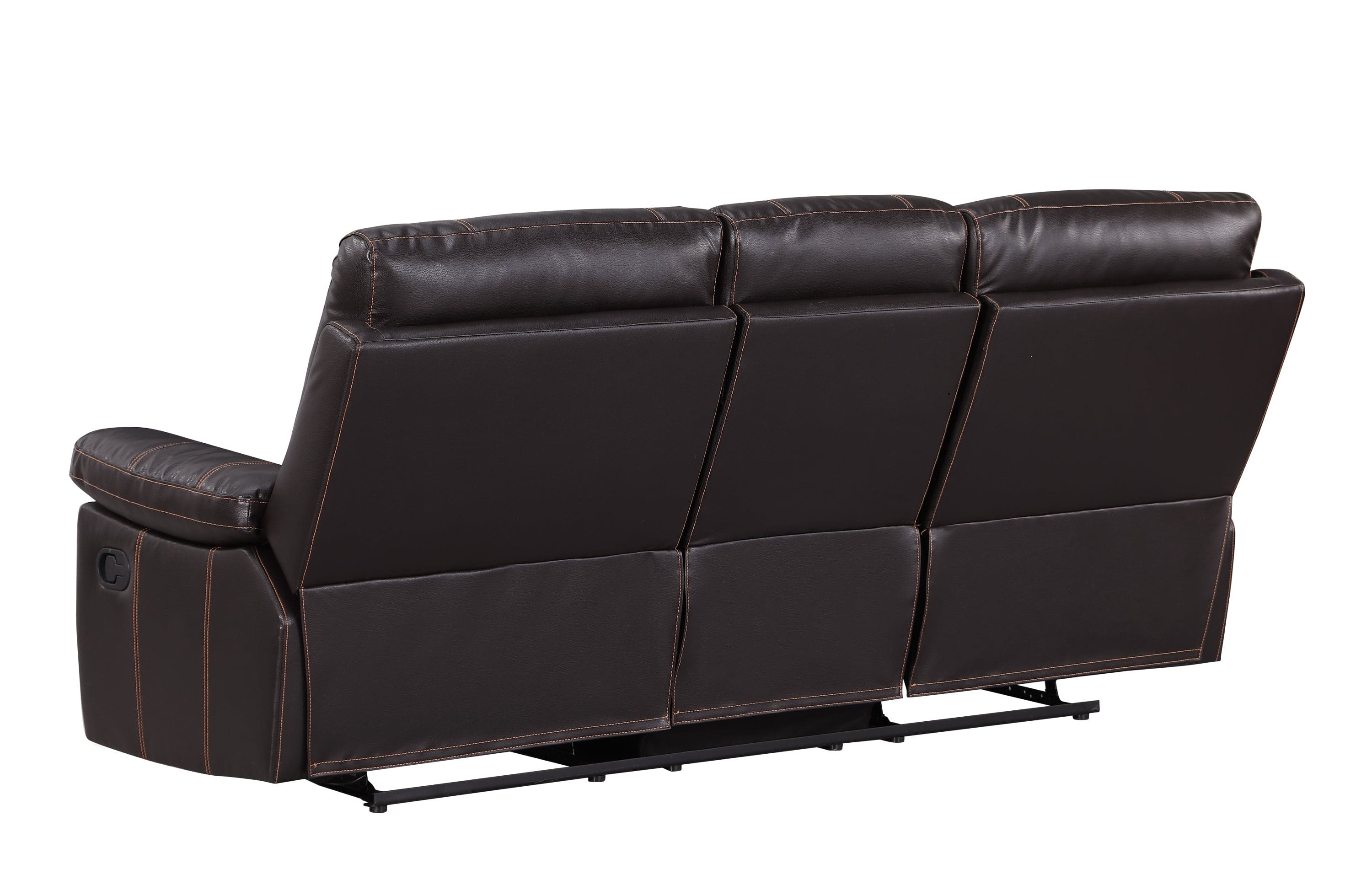 Global United Leather-Air Recliining  Console Loveseat