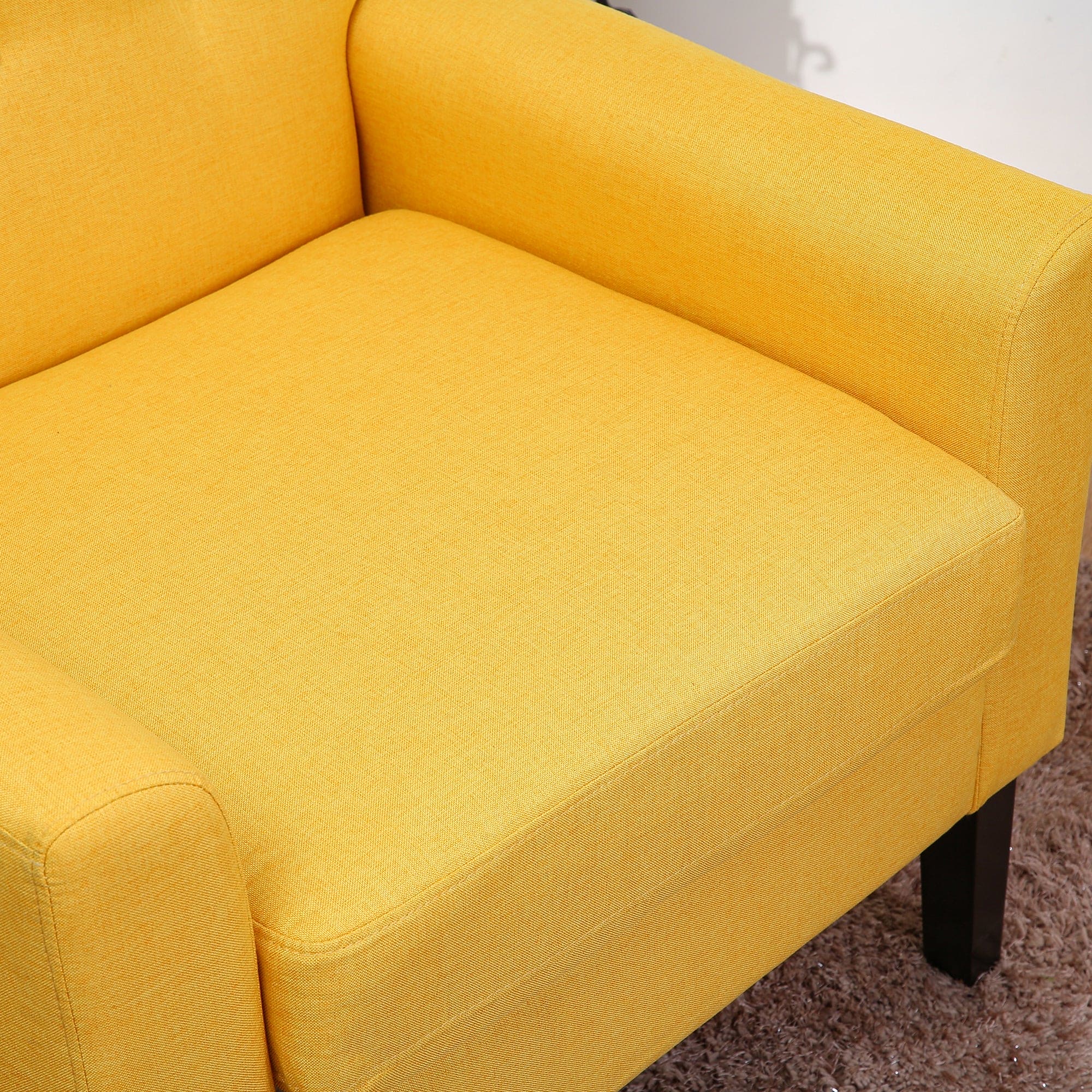 Downloads: 20 
Fabric Accent Chair for Living Room, Bedroom Button Tufted Upholstered Comfy Reading Accent Chairs Sofa (Yellow)