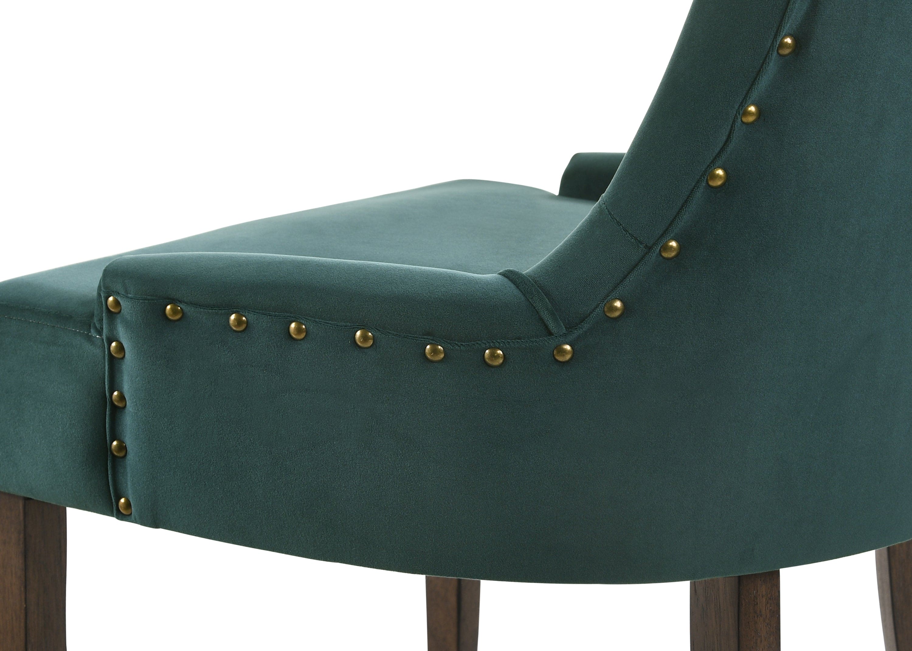 ACME Farren Side Chair, Green Velvet & Espresso Finish 77166