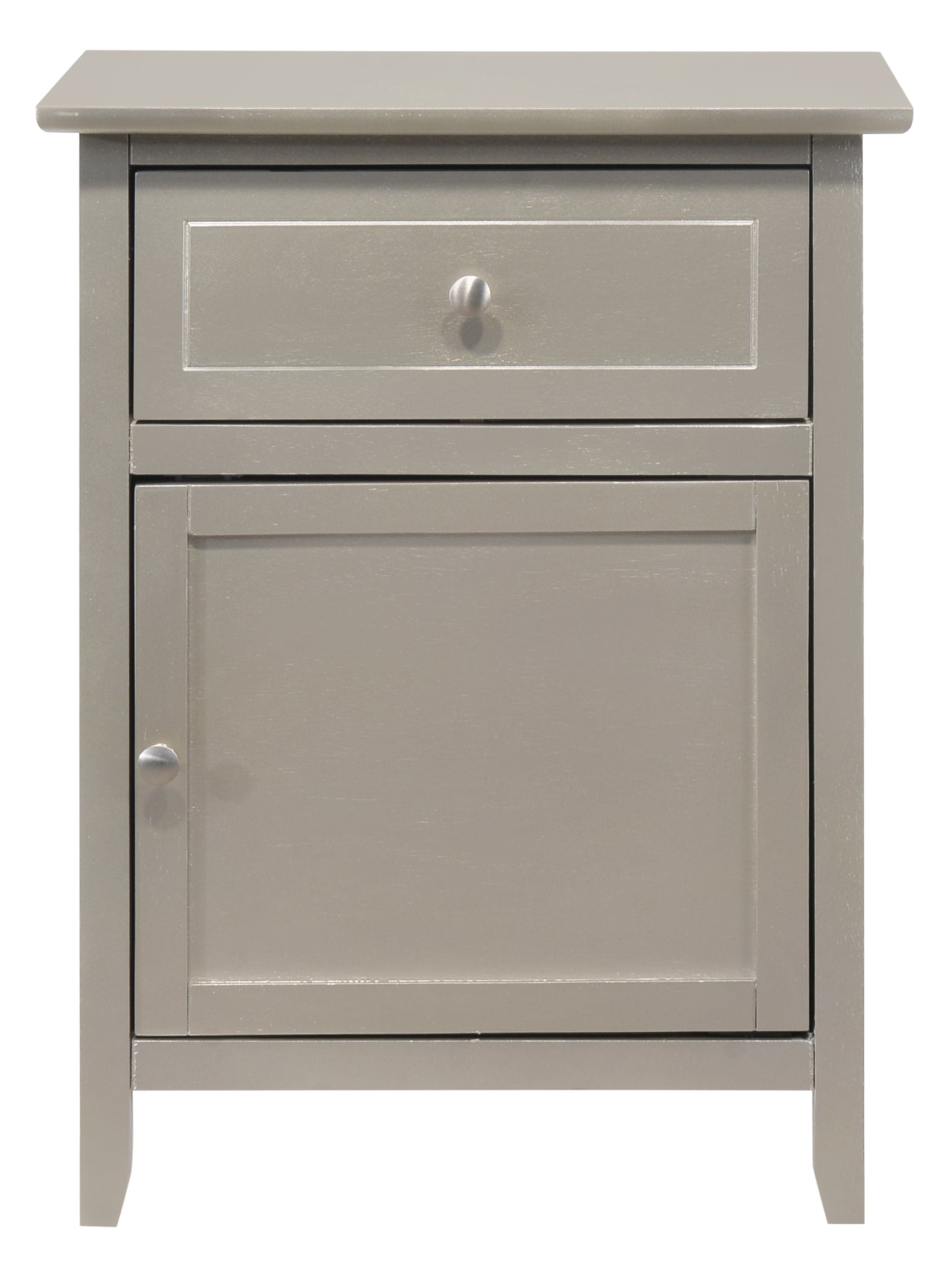 Glory Furniture Izzy G1403-N 1 Drawer /1 Door Nightstand , Silver Champagne