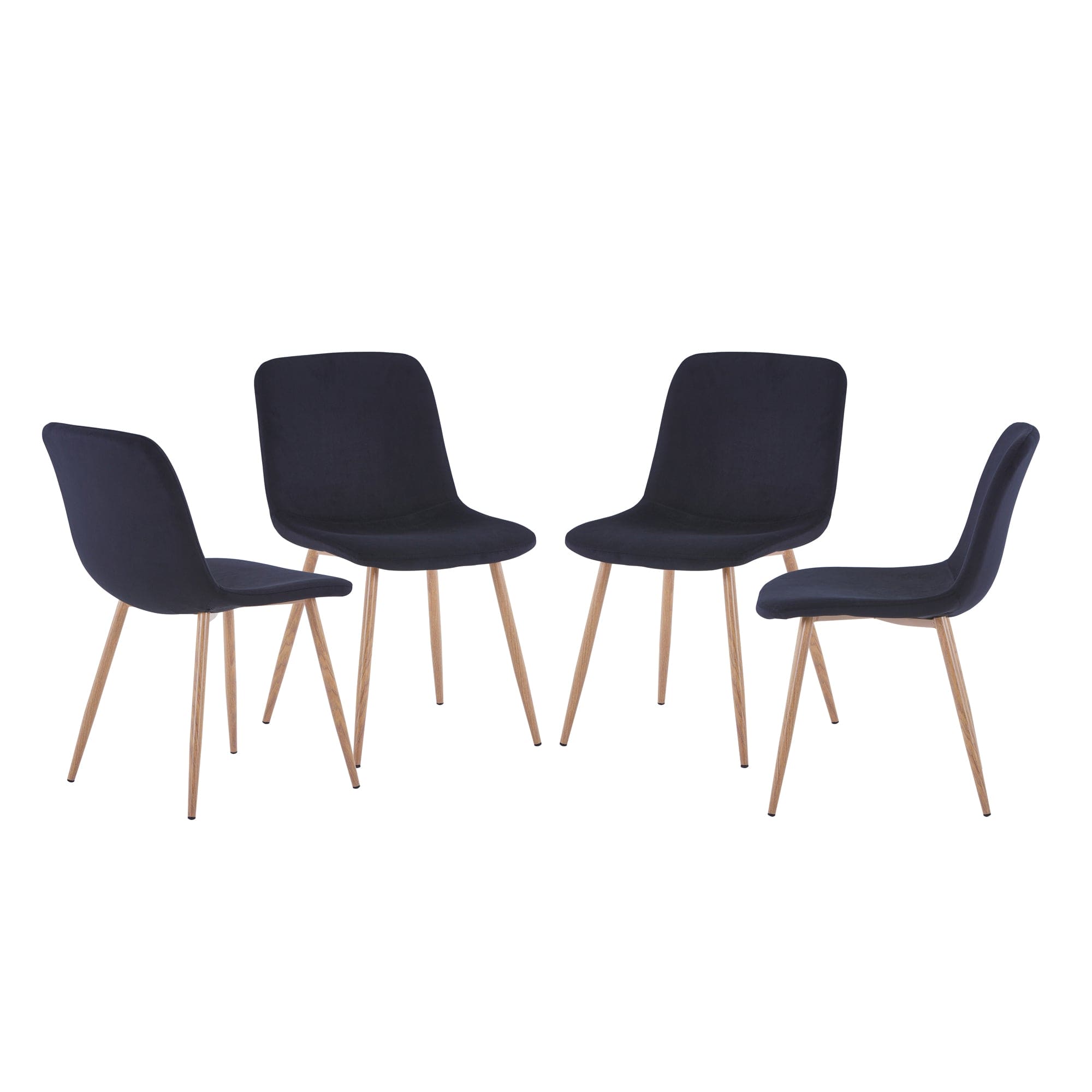 Dining Chair 4PCS（BLACK），Modern style，New technology.Suitable for restaurants, cafes, taverns, offices, living rooms, reception rooms.