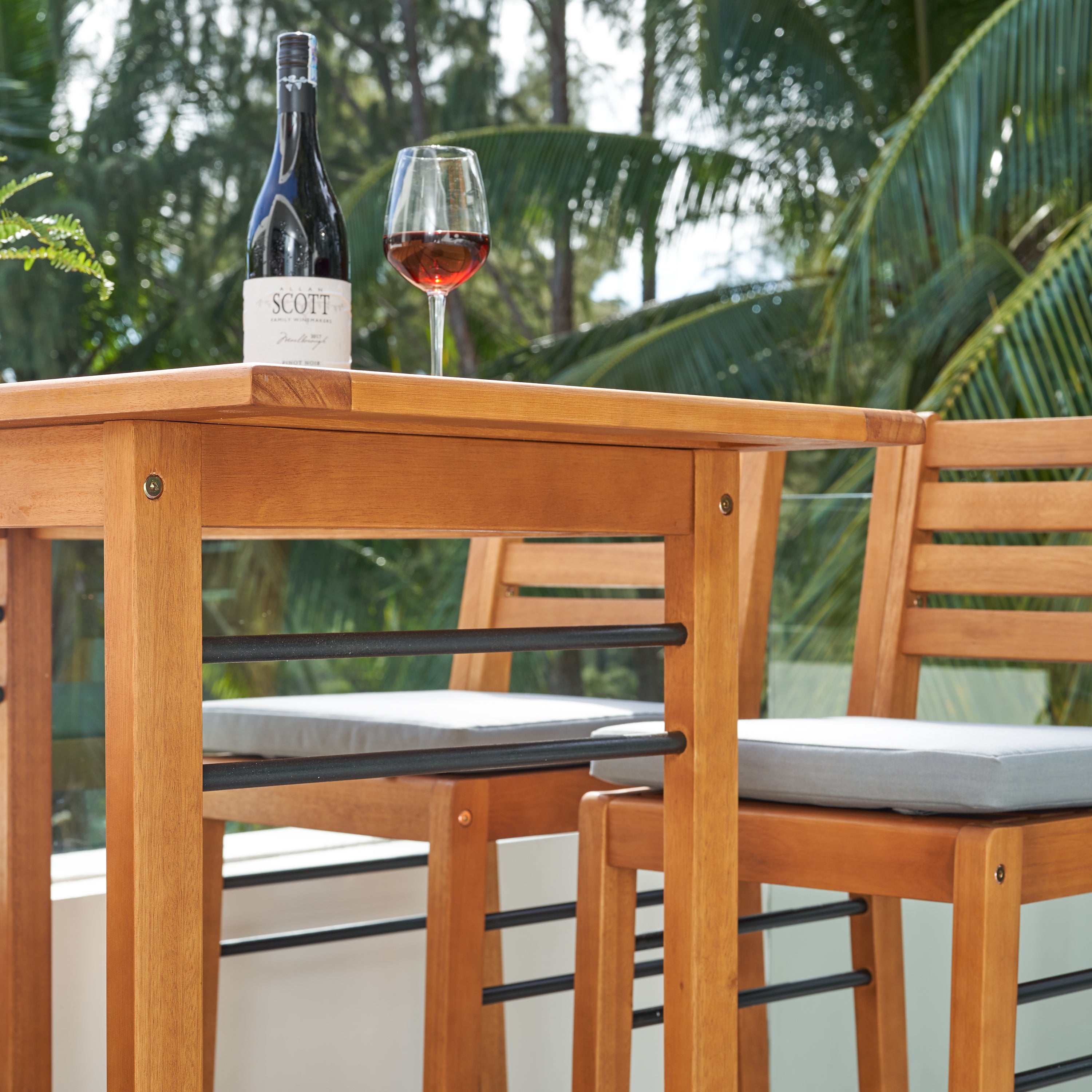 Gloucester Contemporary Patio Wood Bar Table