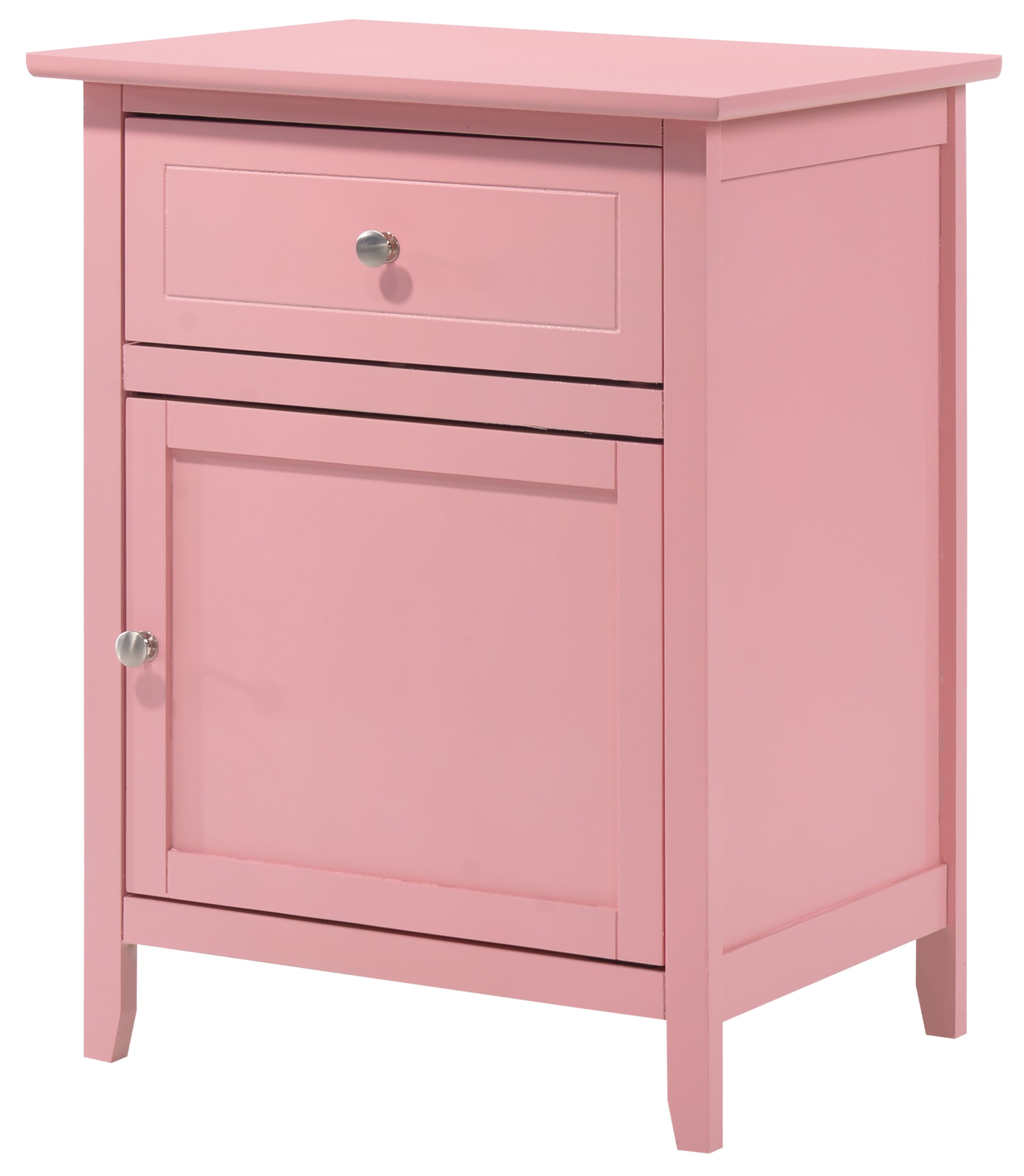 Glory Furniture Izzy G1404-N 1 Drawer /1 Door Nightstand , Pink