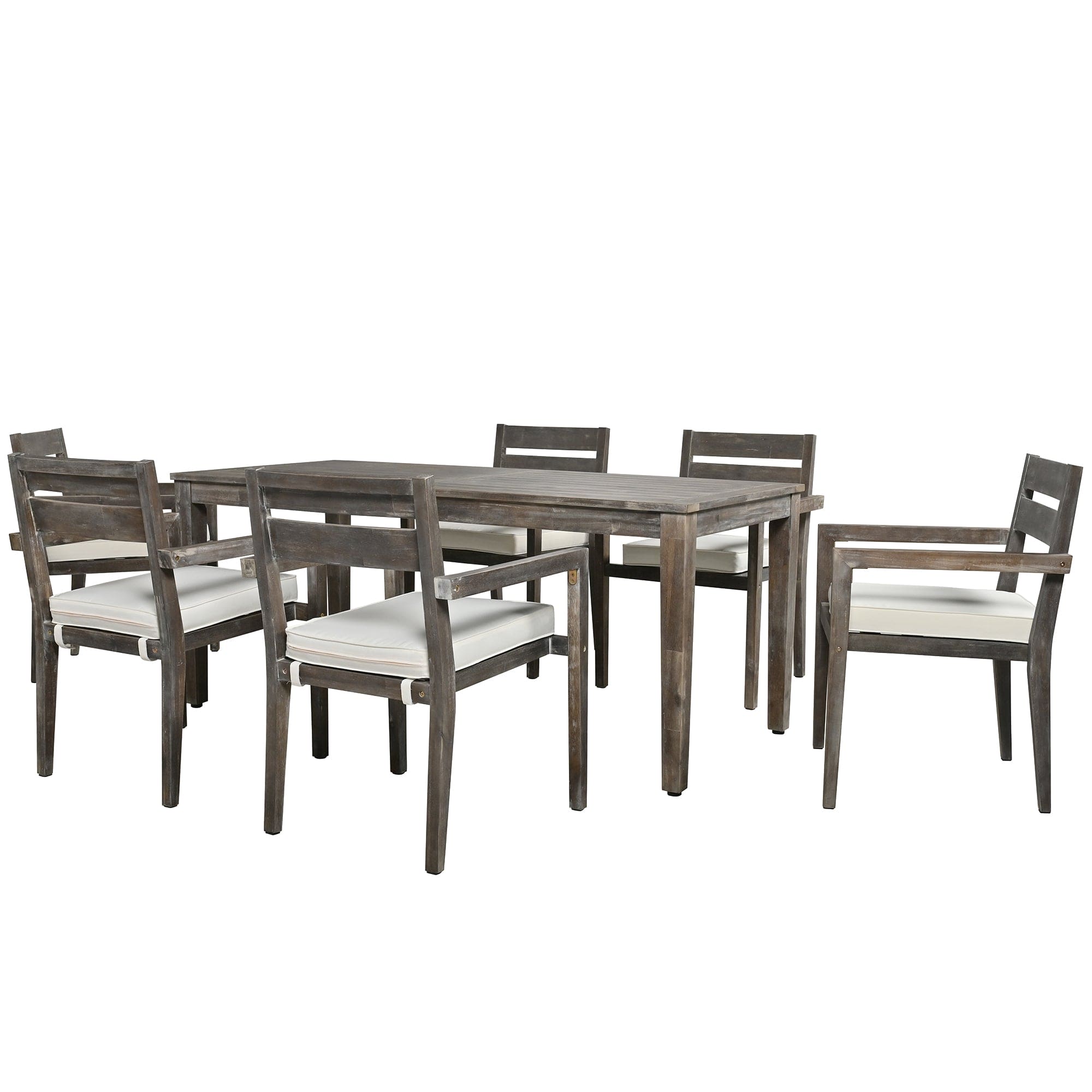 U_Style  Acacia Wood Outdoor Dining Table And Chairs Suitable For Patio, Balcony Or Backyard