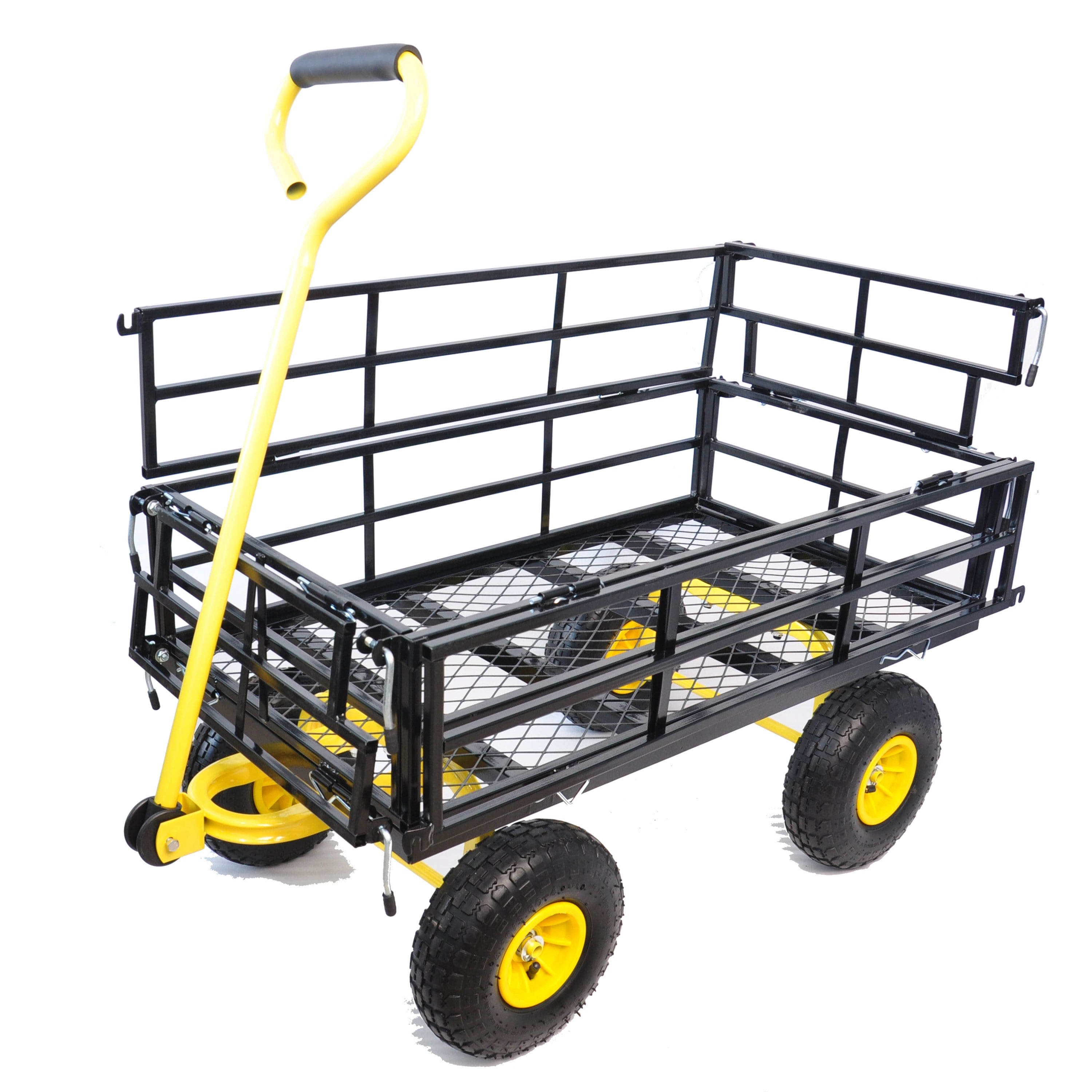 Wagon Cart Garden cart trucks make it easier to transport firewood Yellow+Black