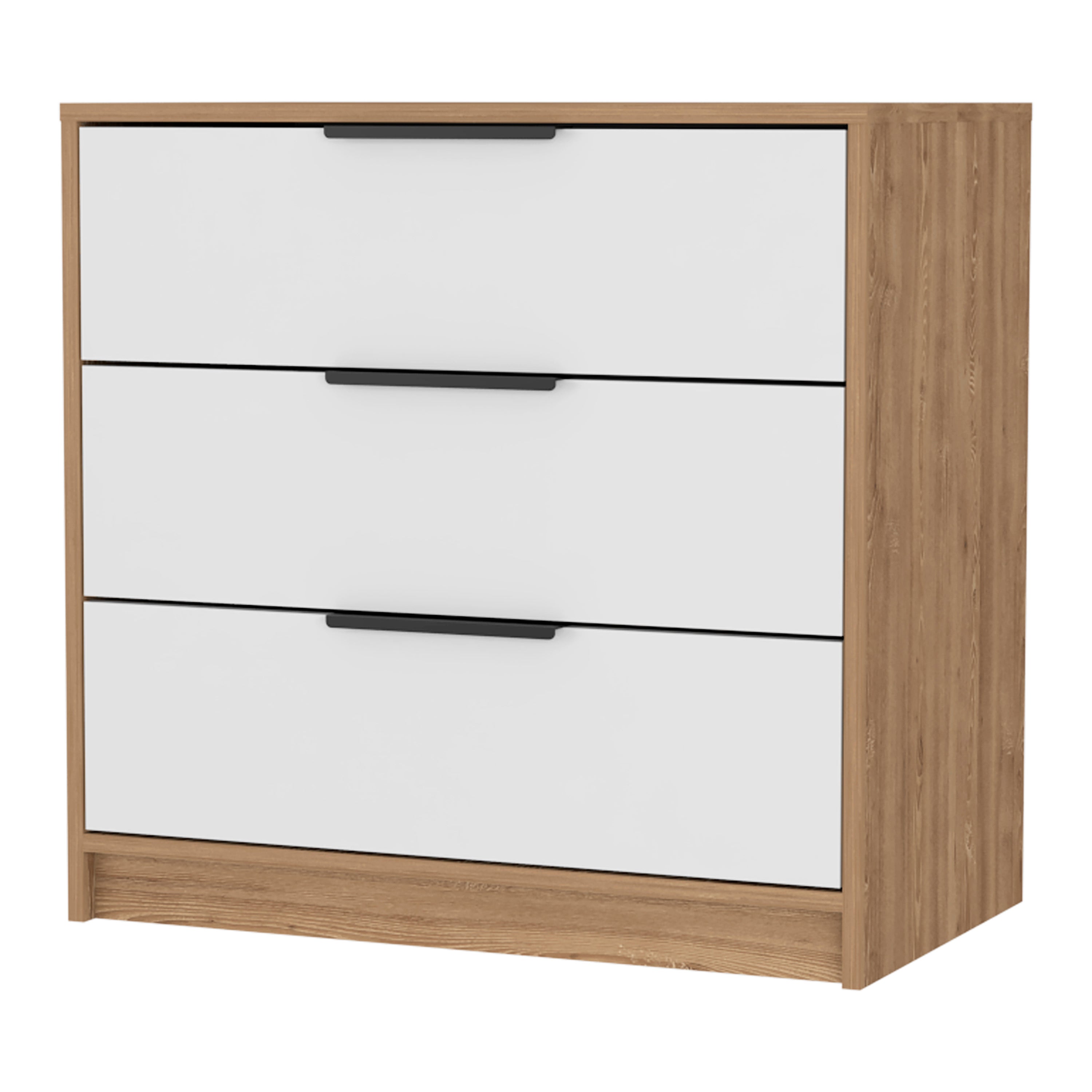 3 Drawers Dresser Maryland, Superior Top, White / Pine Finish