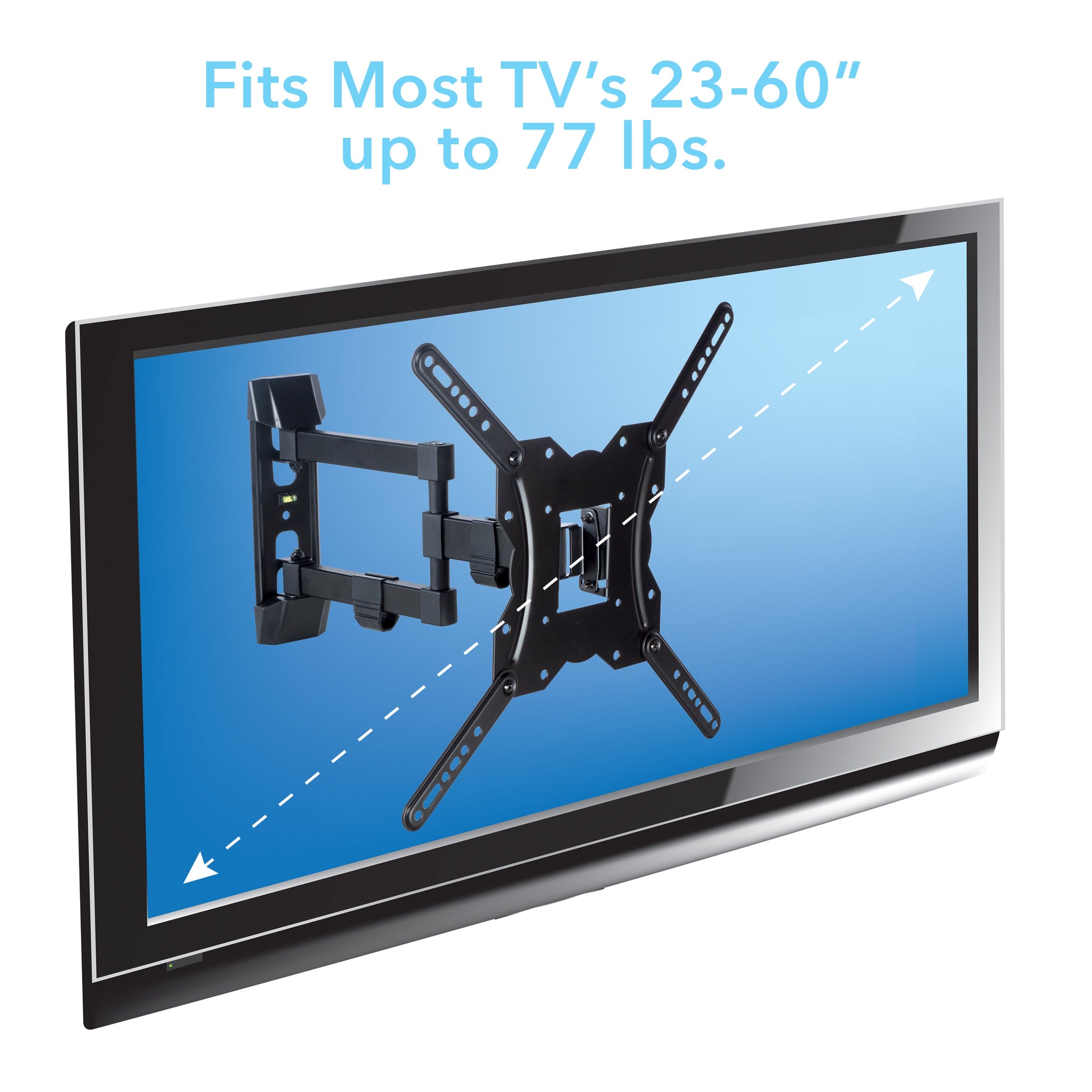 Atlantic Full-Motion Mount Kit for 23"-60" TVs, Low-Profile Extend & Tilt (with Built-in-Leveler)