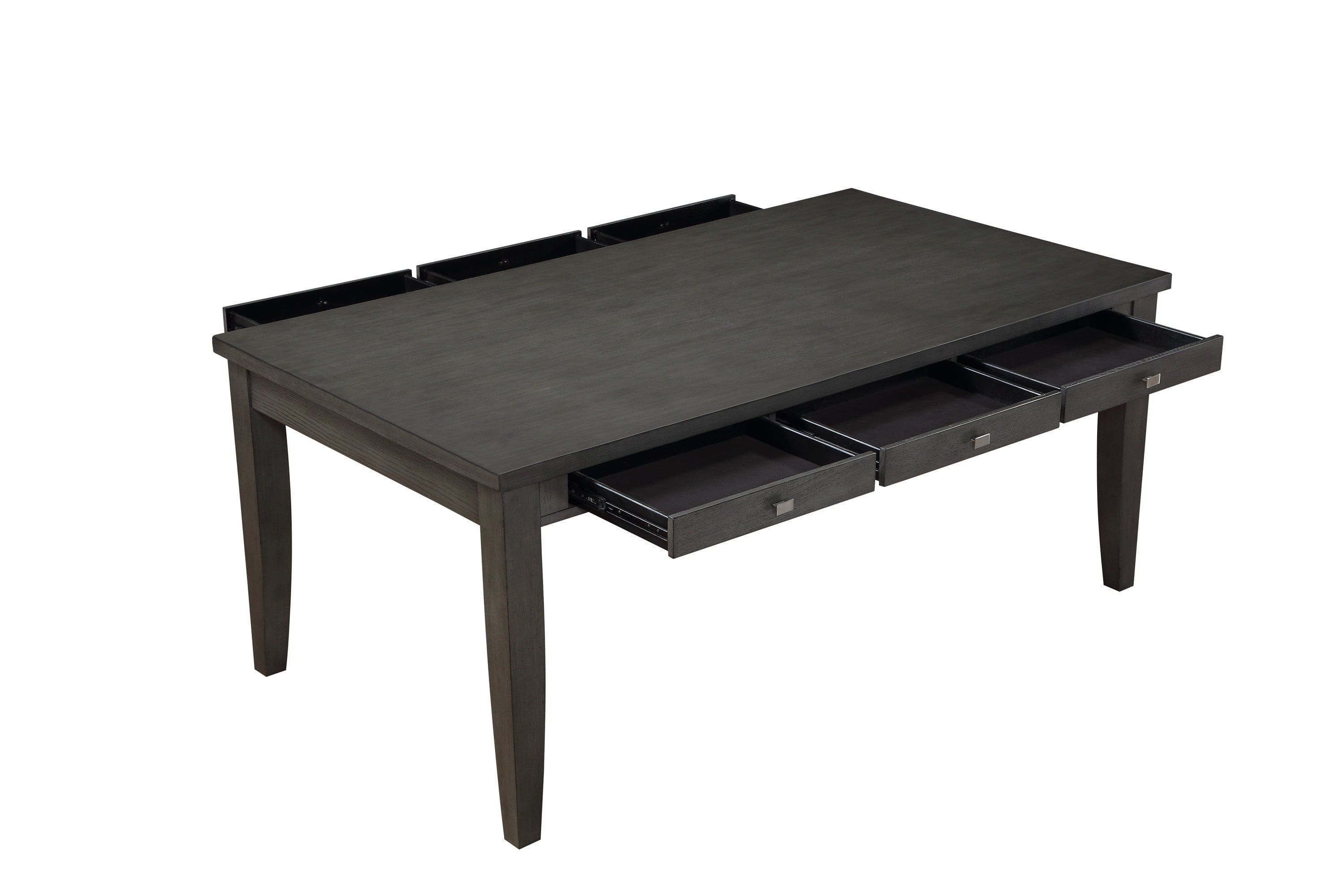 Transitional Gray Finish 1pc Dining Table with 6x Storage Drawers Casual Dining Furniture