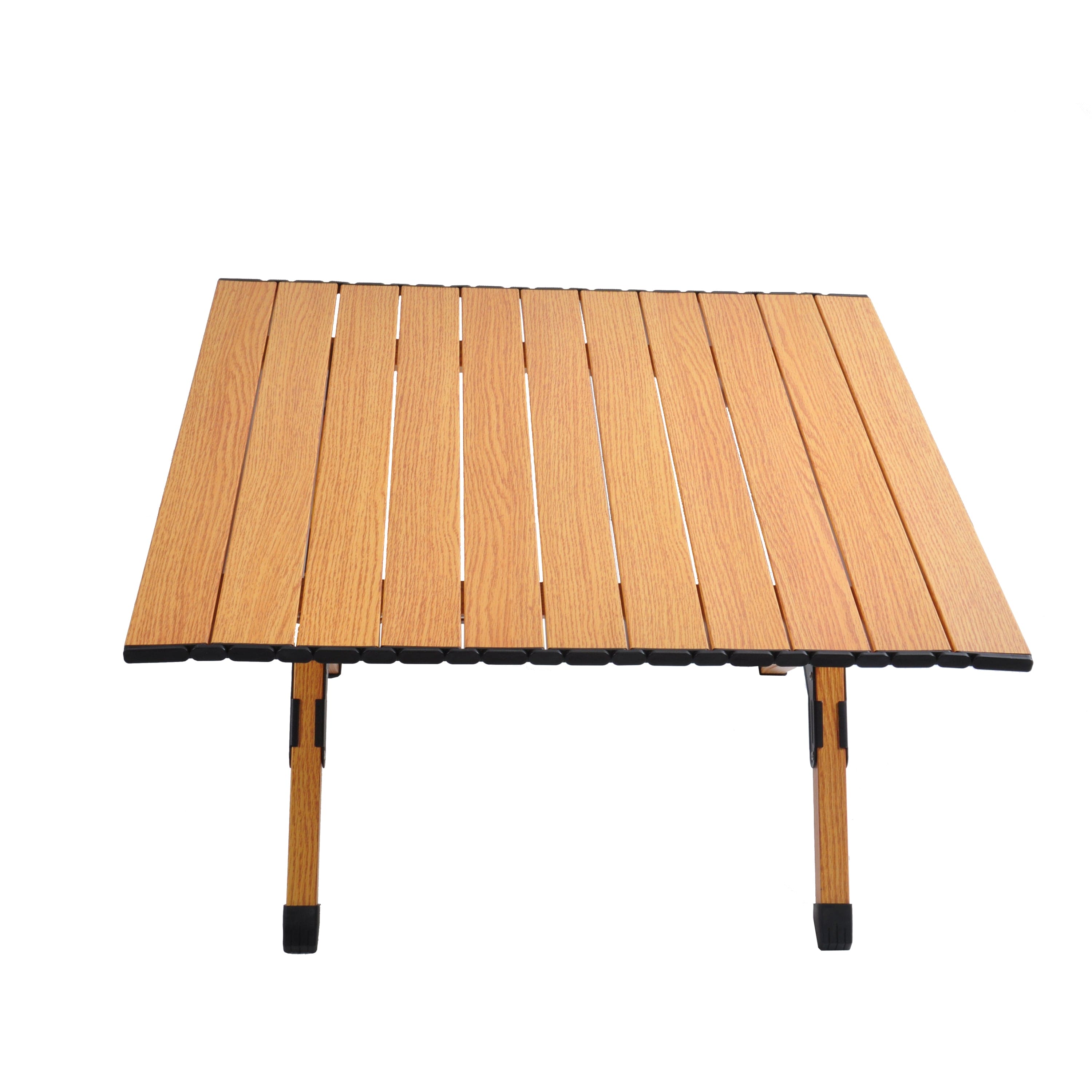 Portable picnic table, rollable aluminum alloy table top with folding solid X-shaped frame ZB1001MW