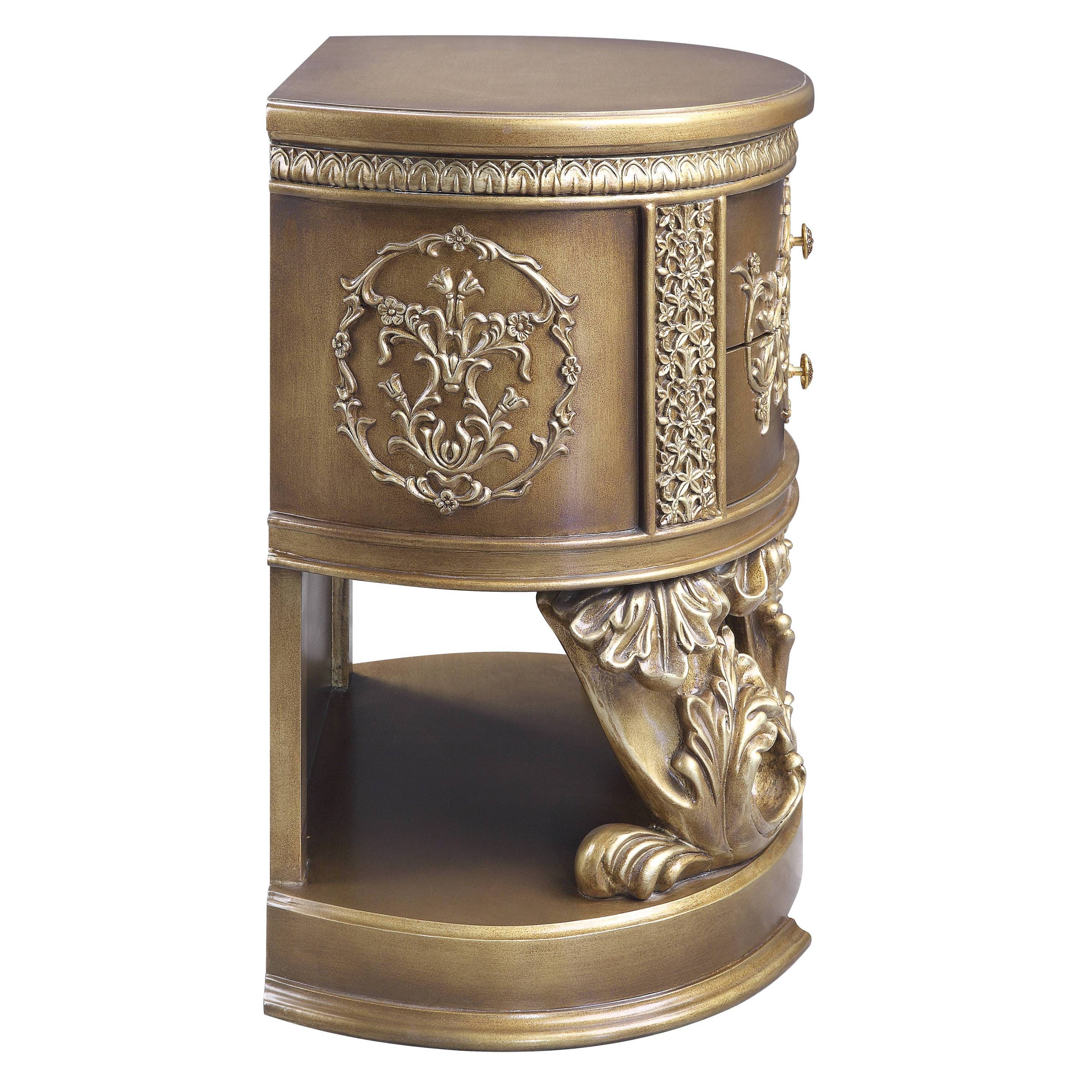 ACME Constantine Nightstand, Brown & Gold Finish BD00472