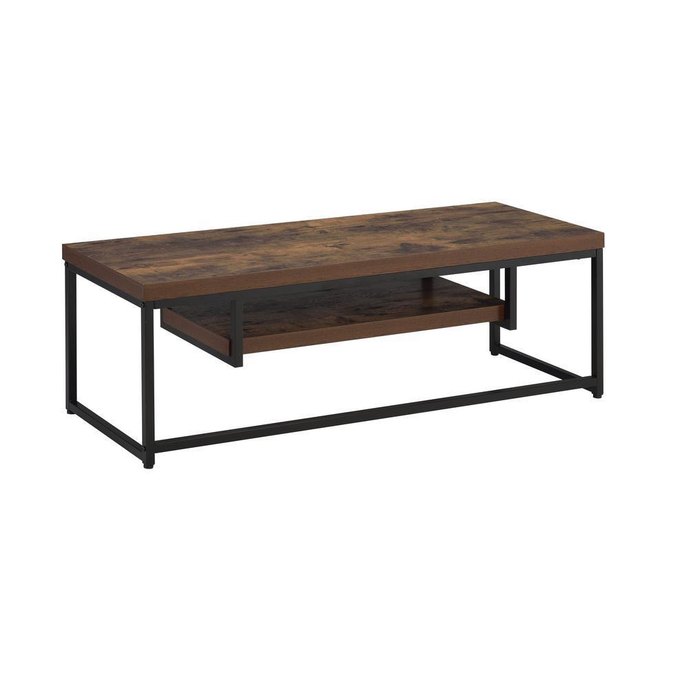 ACME Bob TV Stand in Weathered Oak & Black 91780