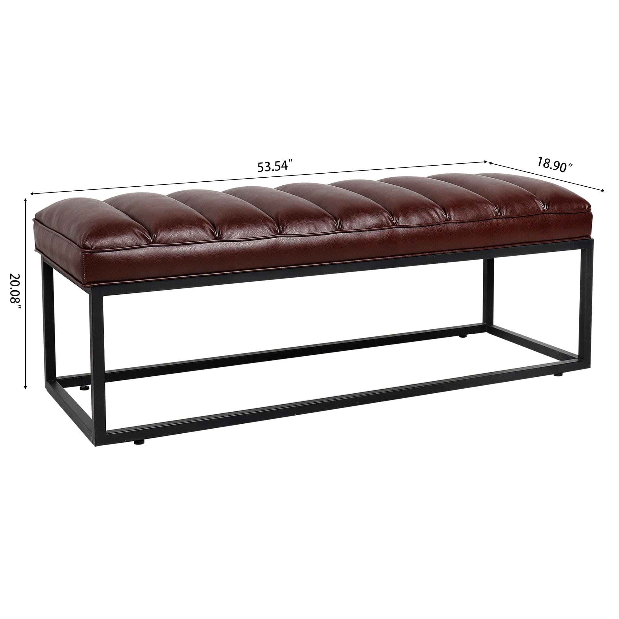 Metal Base Upholstered Bench for Bedroom for Entryway