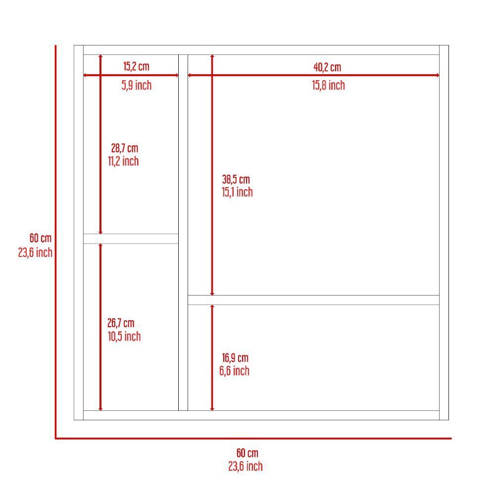 Medicine Cabinet Prague, Four Internal Shelves, Single Door, White Finish