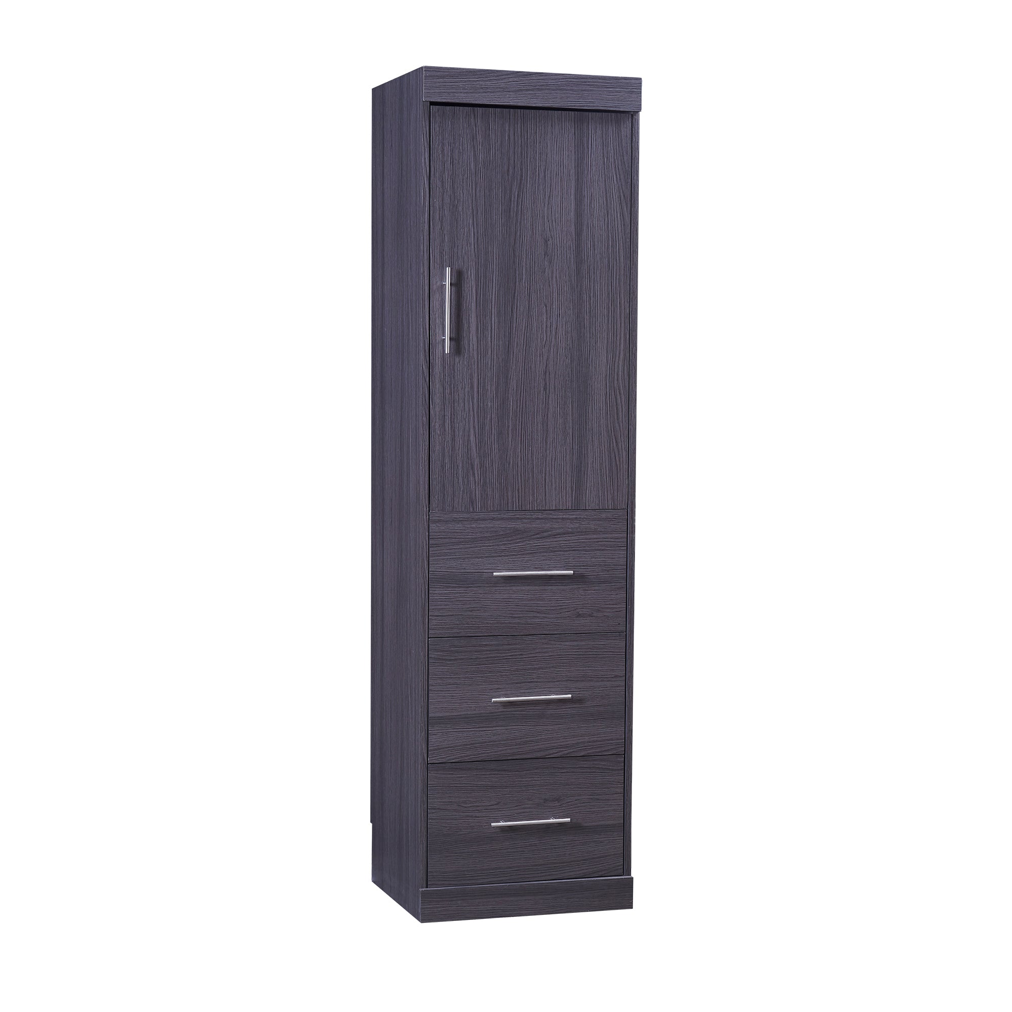 Full Size Murphy Bed with Wardrobe and Drawers, Storage Bed, can be Folded into a Cabinet, Gray