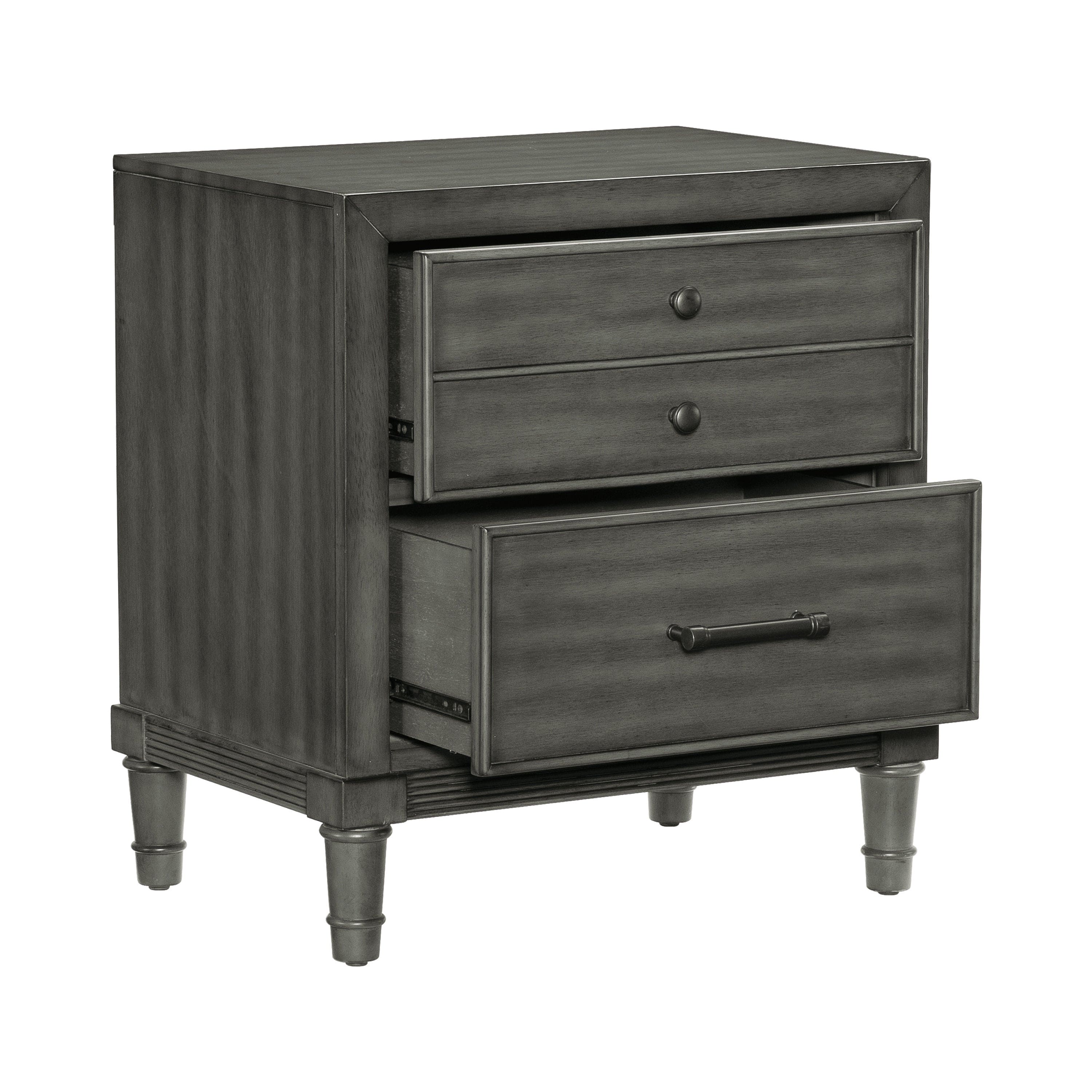 Transitional Style Gray Finish 1pc Nightstand of Drawers Versatile Look Bedroom Furniture