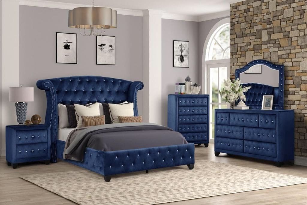 Sophia Queen bed Blue