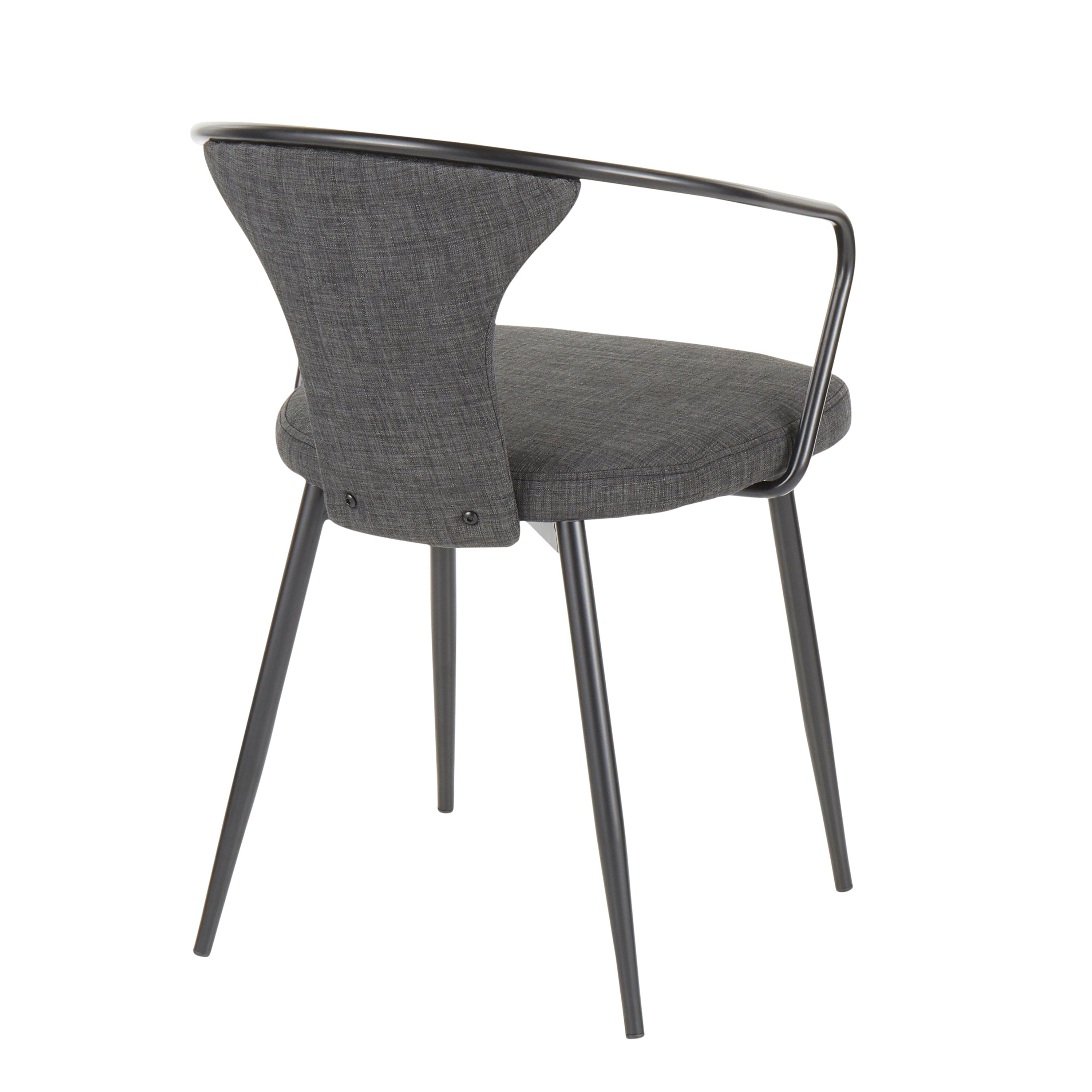 Waco Industrial Upholstered Chair in Black Metal and Dark Grey Fabric by LumiSource.