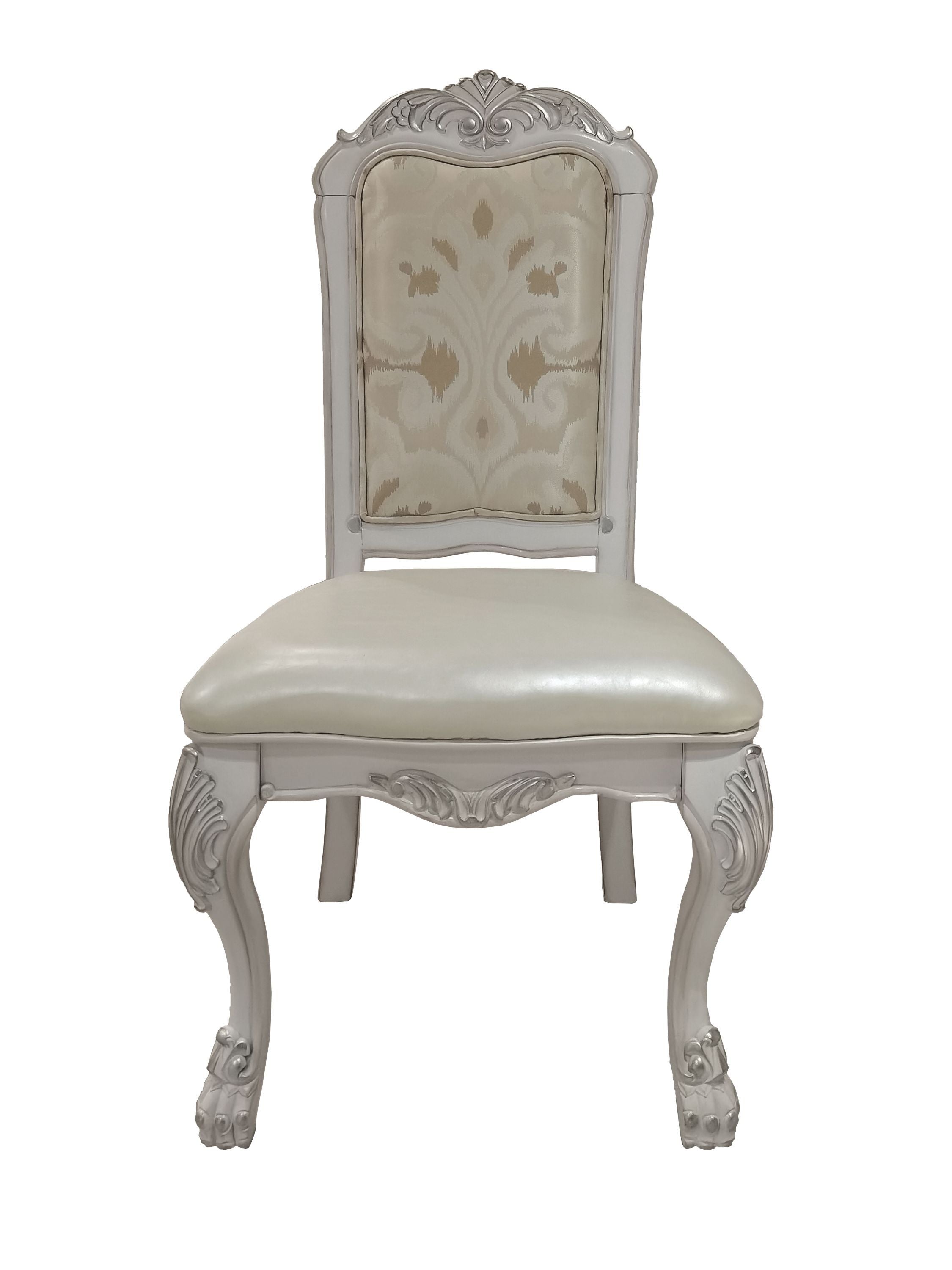 ACME Dresden  Side Chair (Set-2) in PU & Bone White Finish DN01696