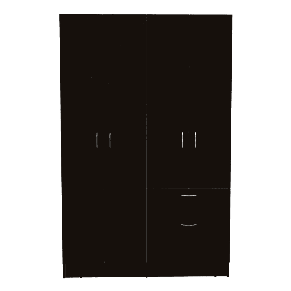 Vaupes Armoire, Double Door Cabinet, One Drawer, Five Interior Shelves, Rod -Black / White