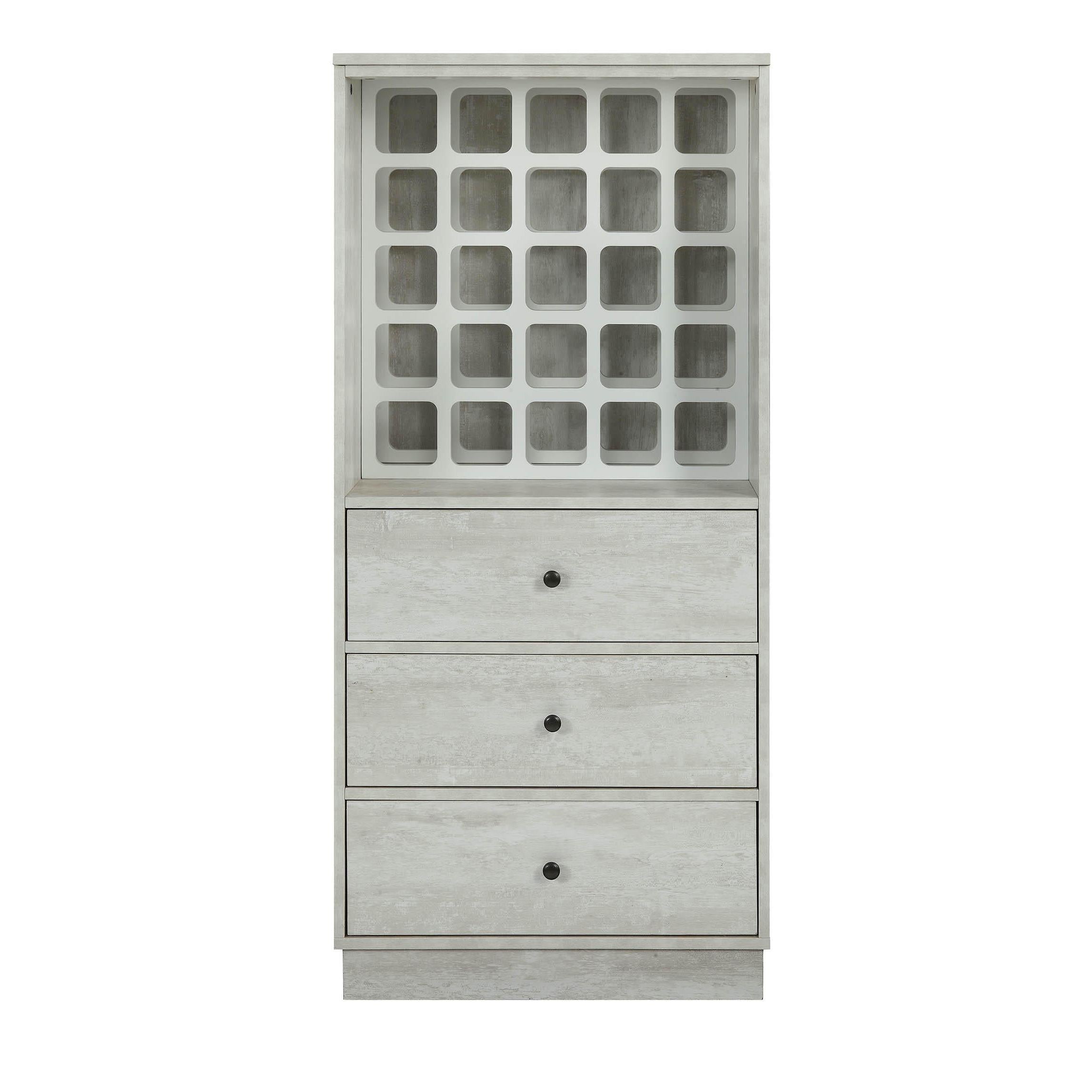 ACME Wiesta Wine Cabinet in Antique White 97544