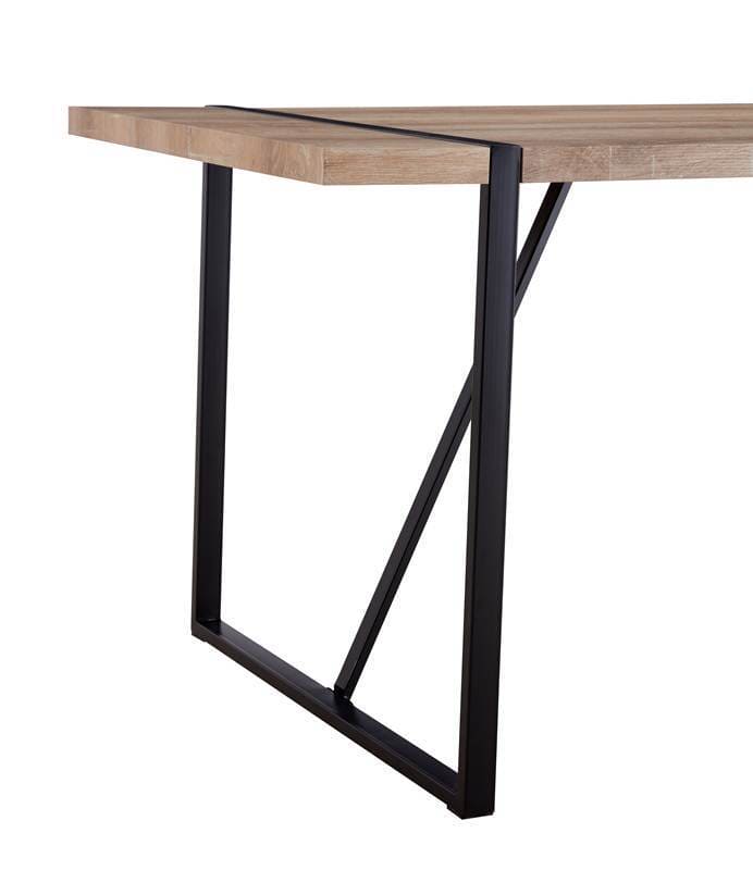 55"Rustic Industrial Rectangular MDF Wood Colour Dining Table For 4-6 Person, With 1.5" Thick Engineered Wood Tabletop and Black Metal Legs, For writing DeskKitchen terrace Dining Living Room