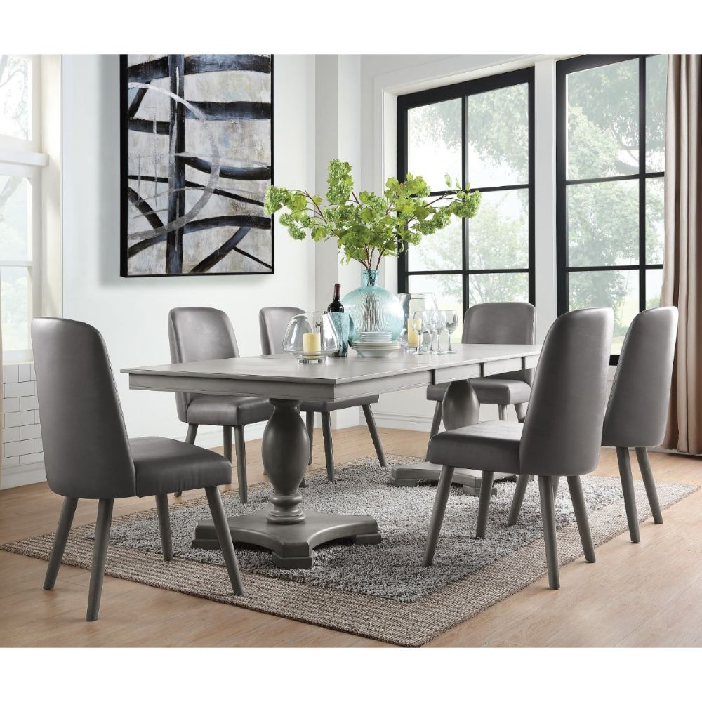 ACME Waylon Dining Table, Gray Oak (1Set/2Ctn) 72200