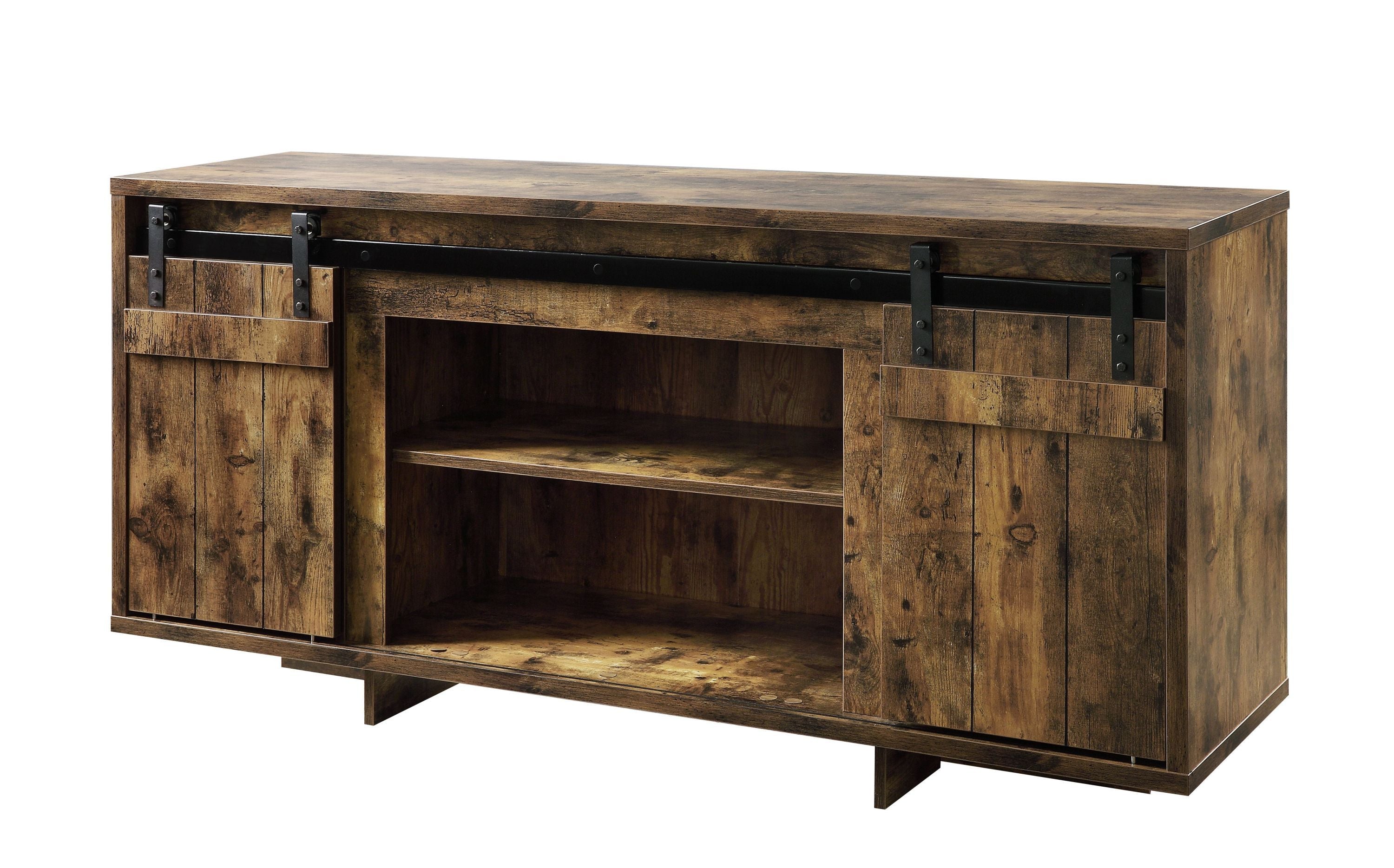 ACME Bellarosa TV Stand, Rustic Oak 91610