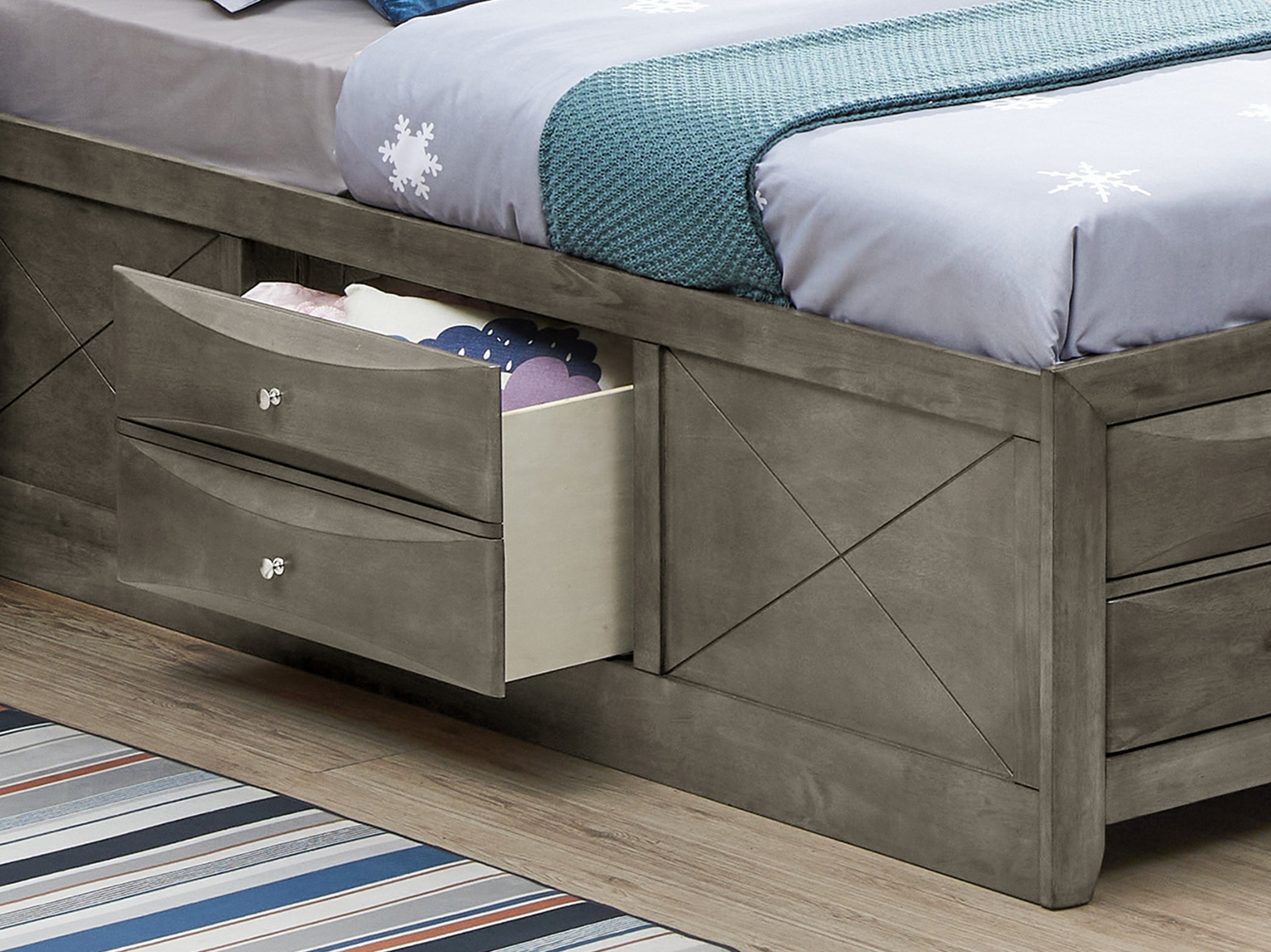 Glory Furniture Marilla G1505G-TSB3 Twin Storage Bed , Gray