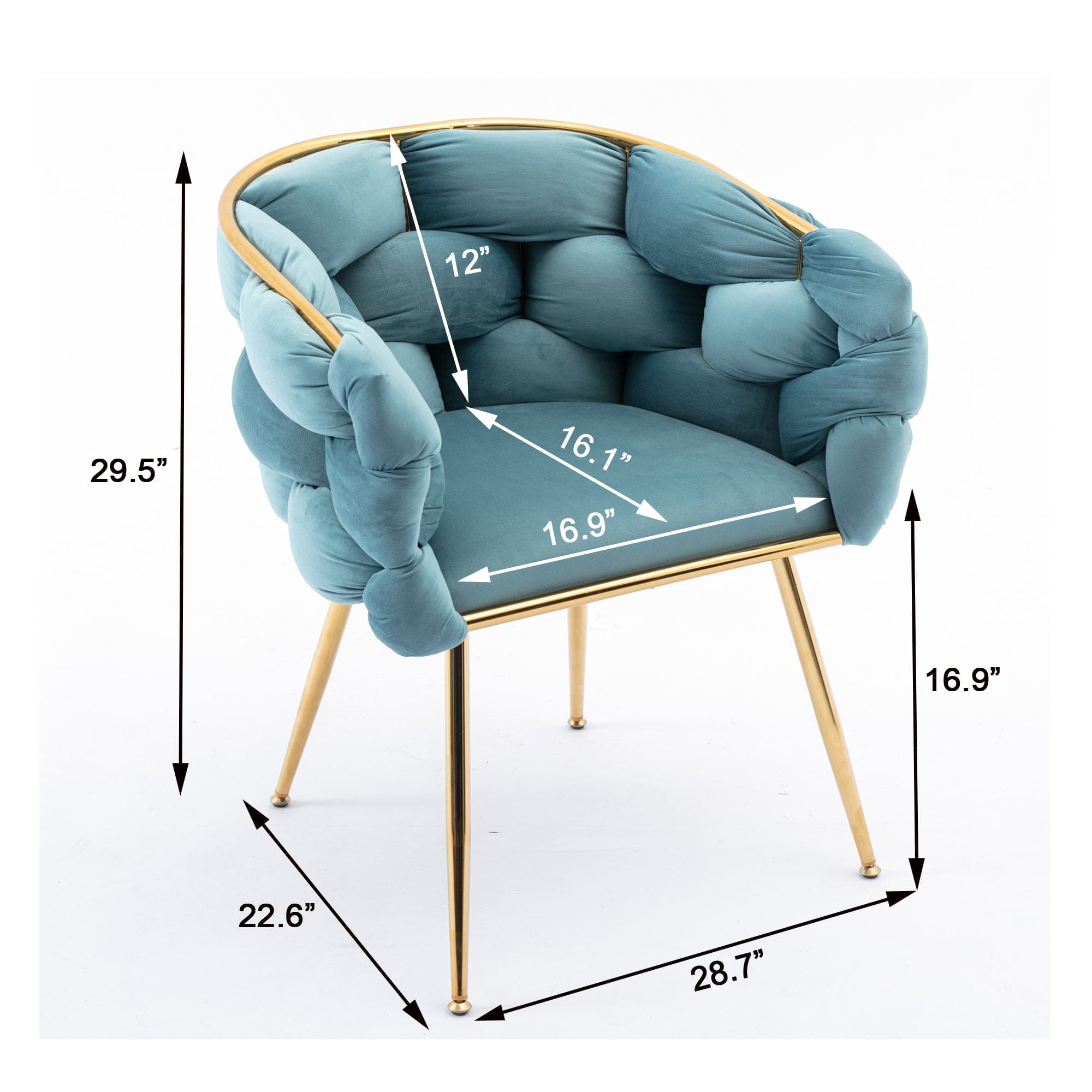 Luxury modern simple leisure velvet single sofa chair bedroom lazy person household dresser stool manicure table back chair blue set of 2