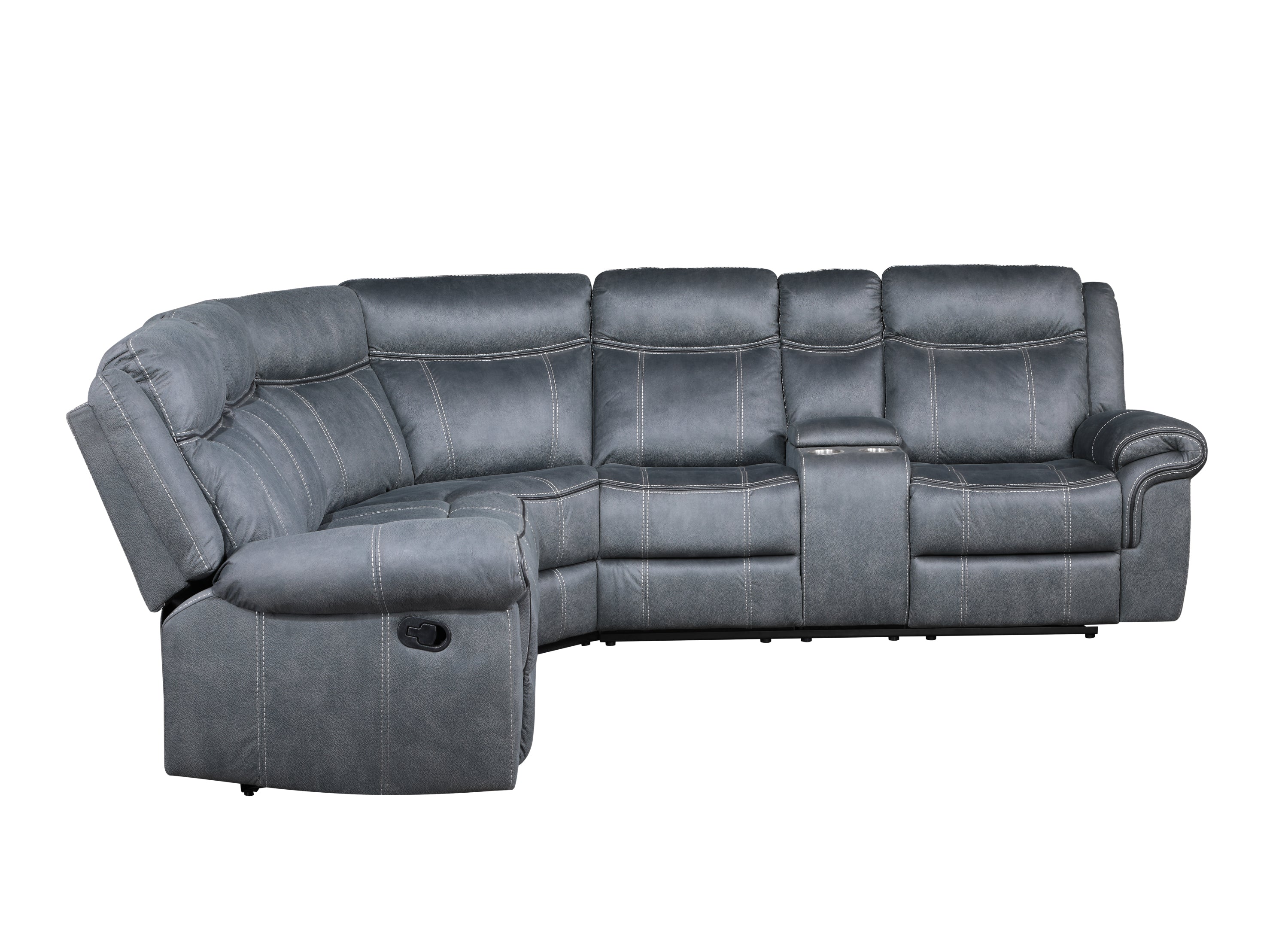 ACME Dollum Sectional Sofa  in Two Tone Gray Velvet LV00398