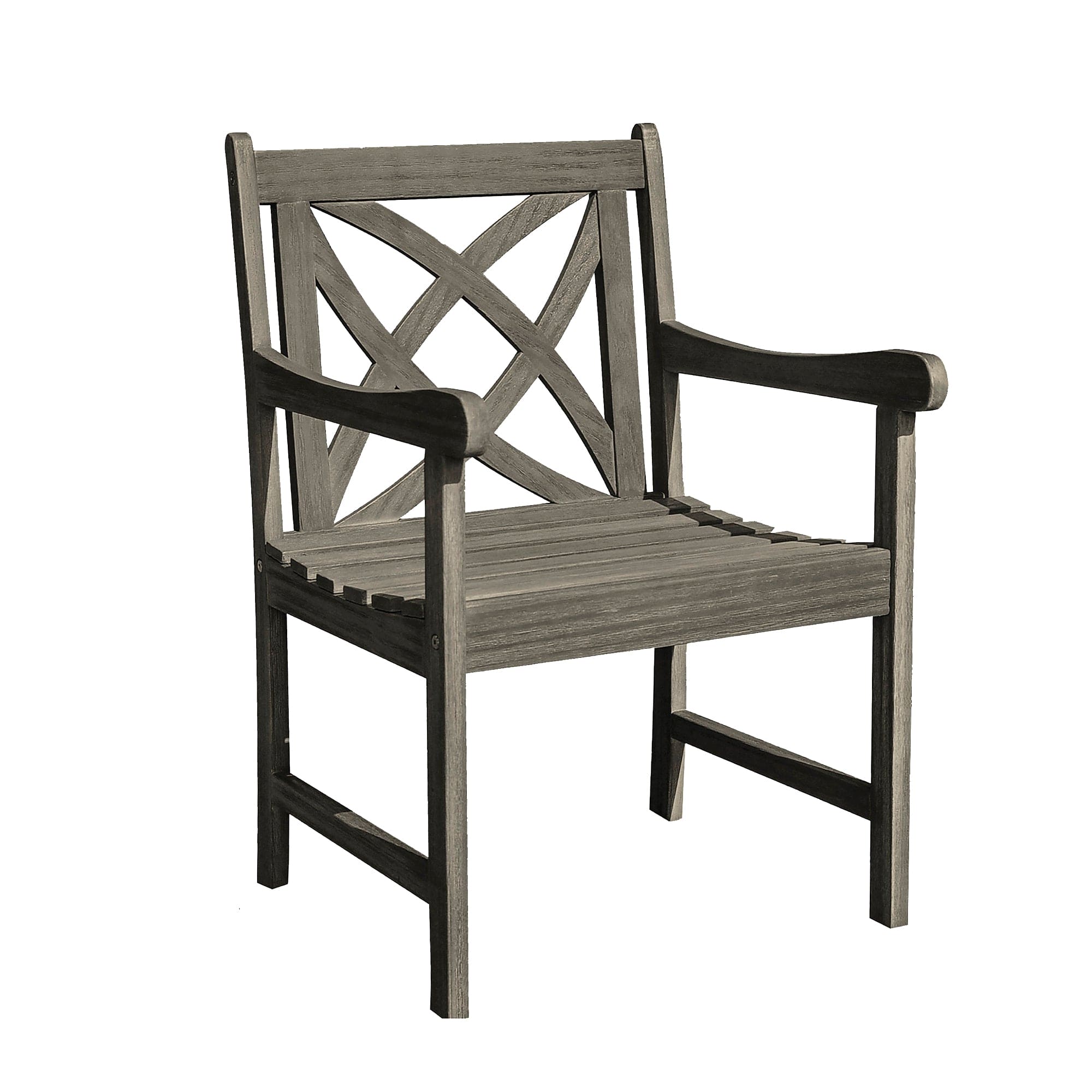 Heraldo Grey-washed Farmhouse Wood Patio Armchair