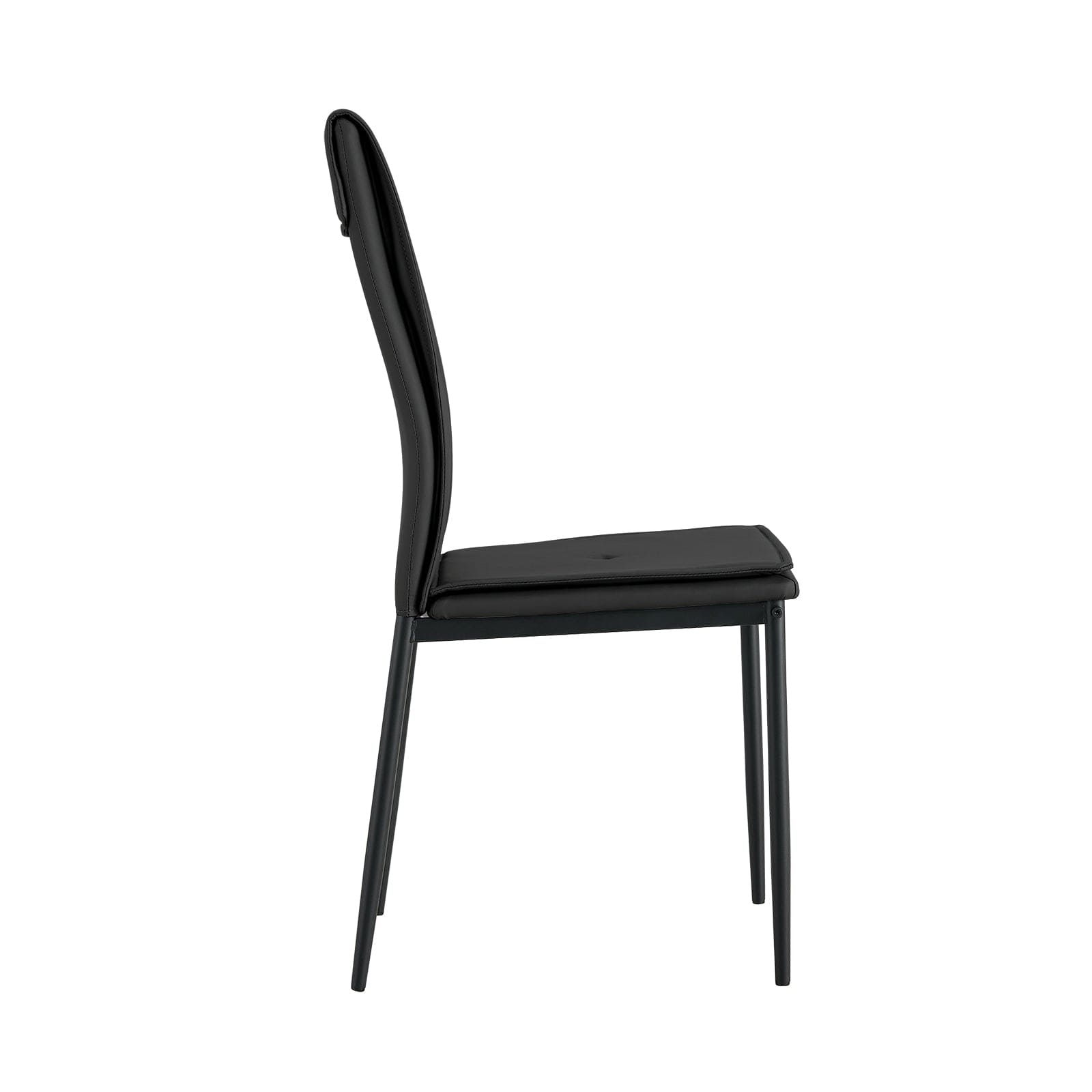 Dining chairs set of 4, Black  modern kitchen chair with metal leg