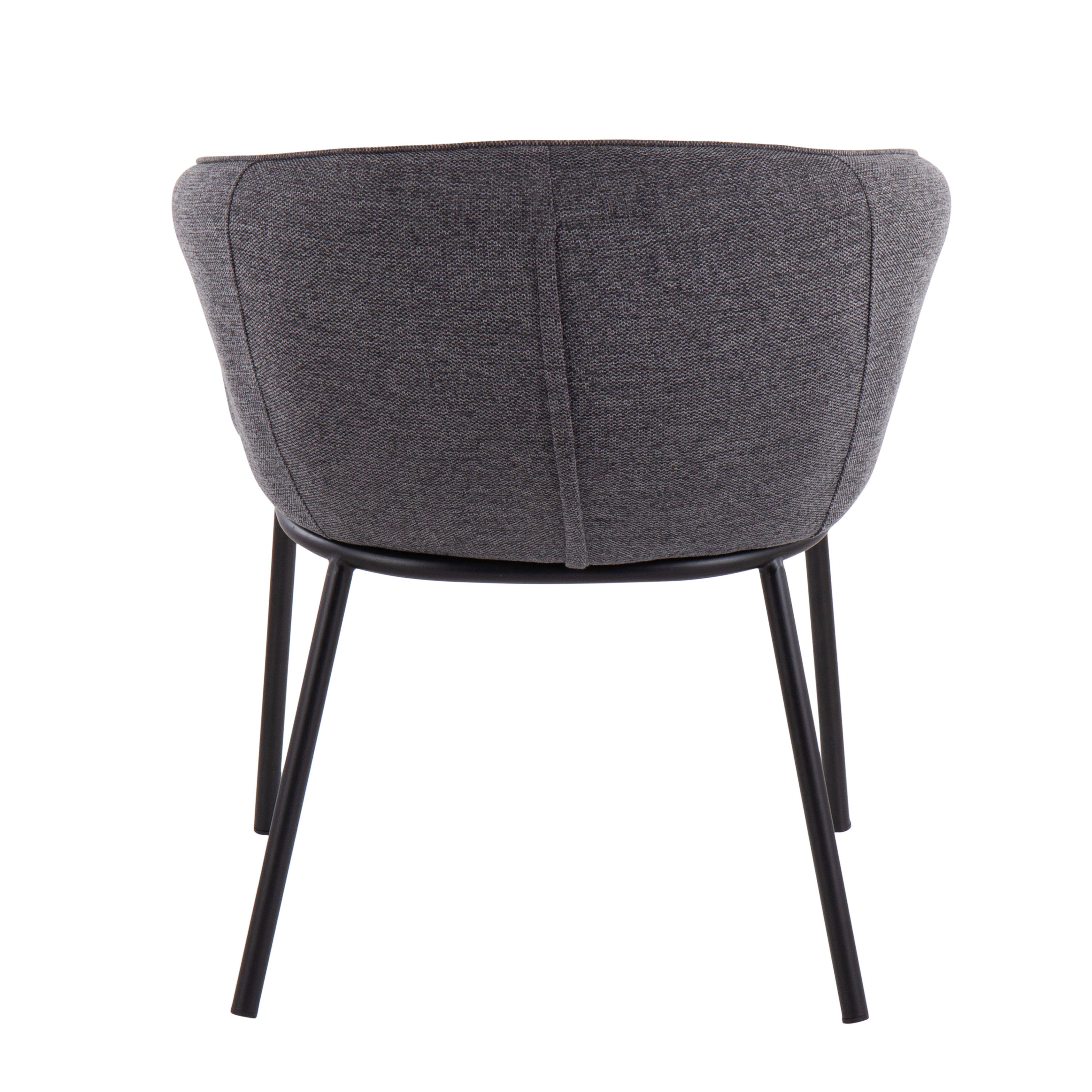 Ashland Contemporary Chair in Black Steel and Charcoal Fabric by LumiSource